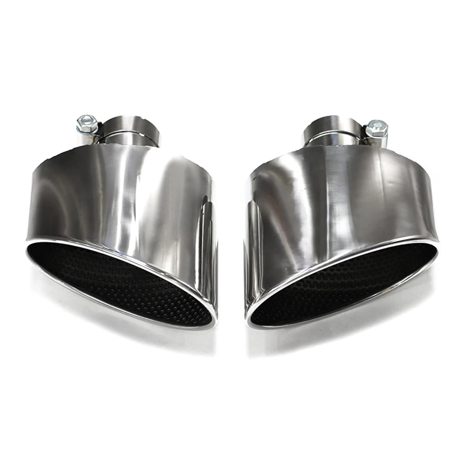 Endrohrblenden Ovale Auspuffblende Für A3 A4 A5 A6 A7 Upgrade Auf Für RS3 RS4 RS5 RS6 RS7 Look Endrohrblende Auspuffanlage Schalldämpferblende Auspuff Endrohr(Silver B) von DZSNBMSHD