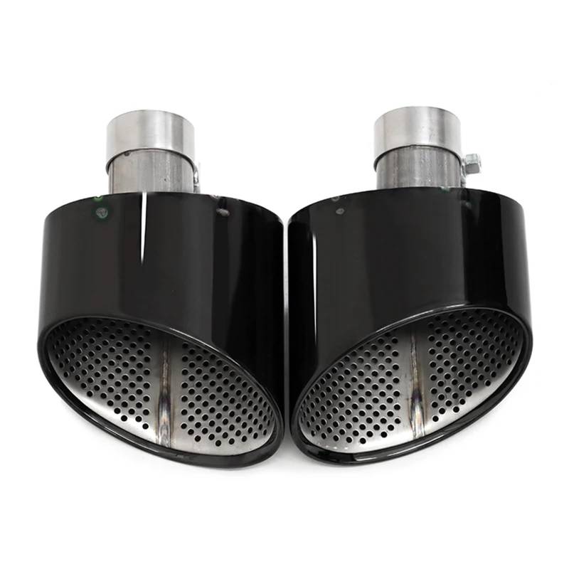 Endrohrblenden Ovale Auto-Auspuffblende Für A4 A5 A6 A7 Upgrade Für RS4 RS5 RS6 RS7 Look Schalldämpferblende Auspuffrohr Auspuffanlage Auspuff Endrohr(Schwarz) von DZSNBMSHD
