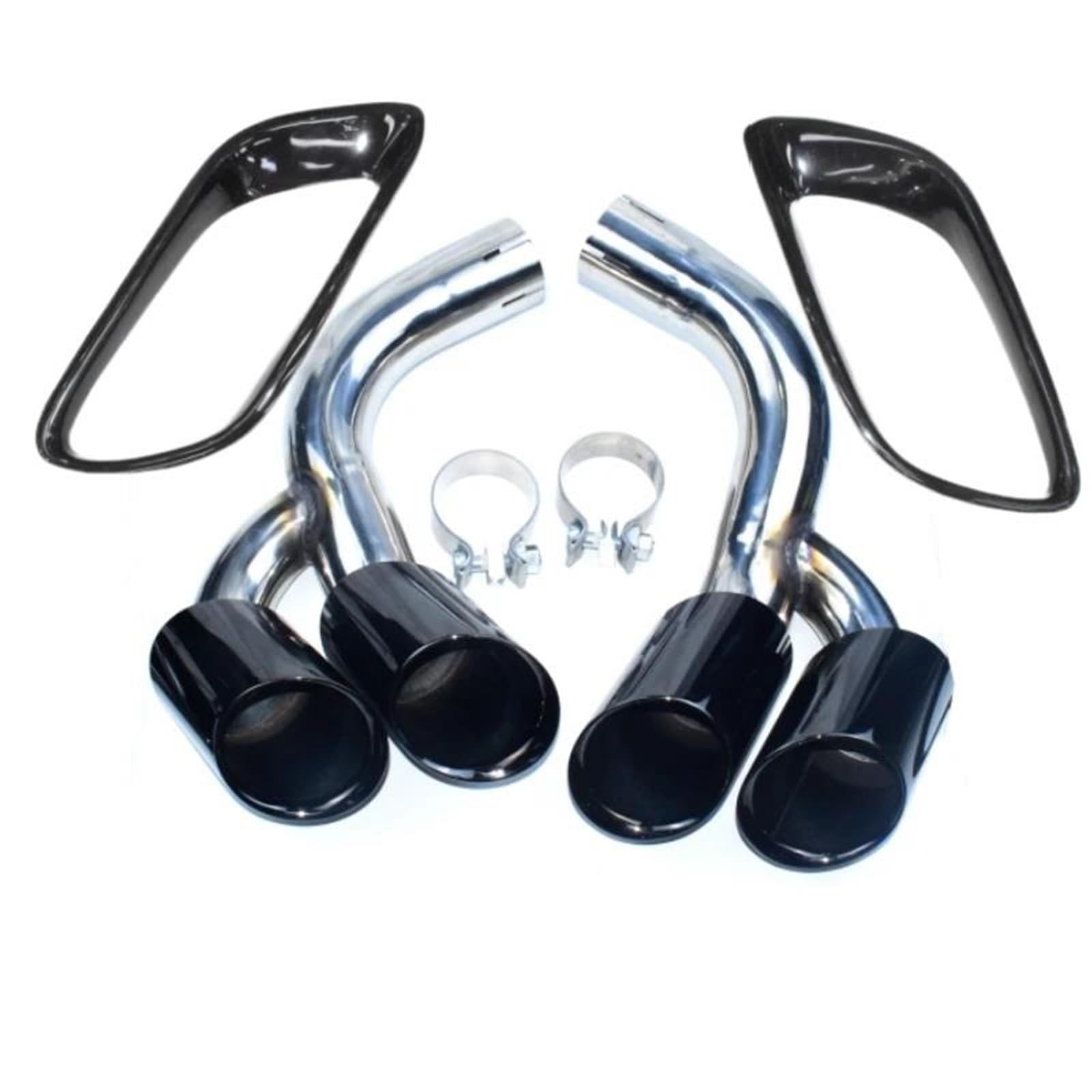 Endrohrblenden Passend Für X6 E71 2008–2013 Auspuffrohr-Modifikation Vierfach-Endrohrspitze Schalldämpfer Quadratische Öffnung Schwarze Auspuffhaube Auspuff Endrohr(Black 1) von DZSNBMSHD