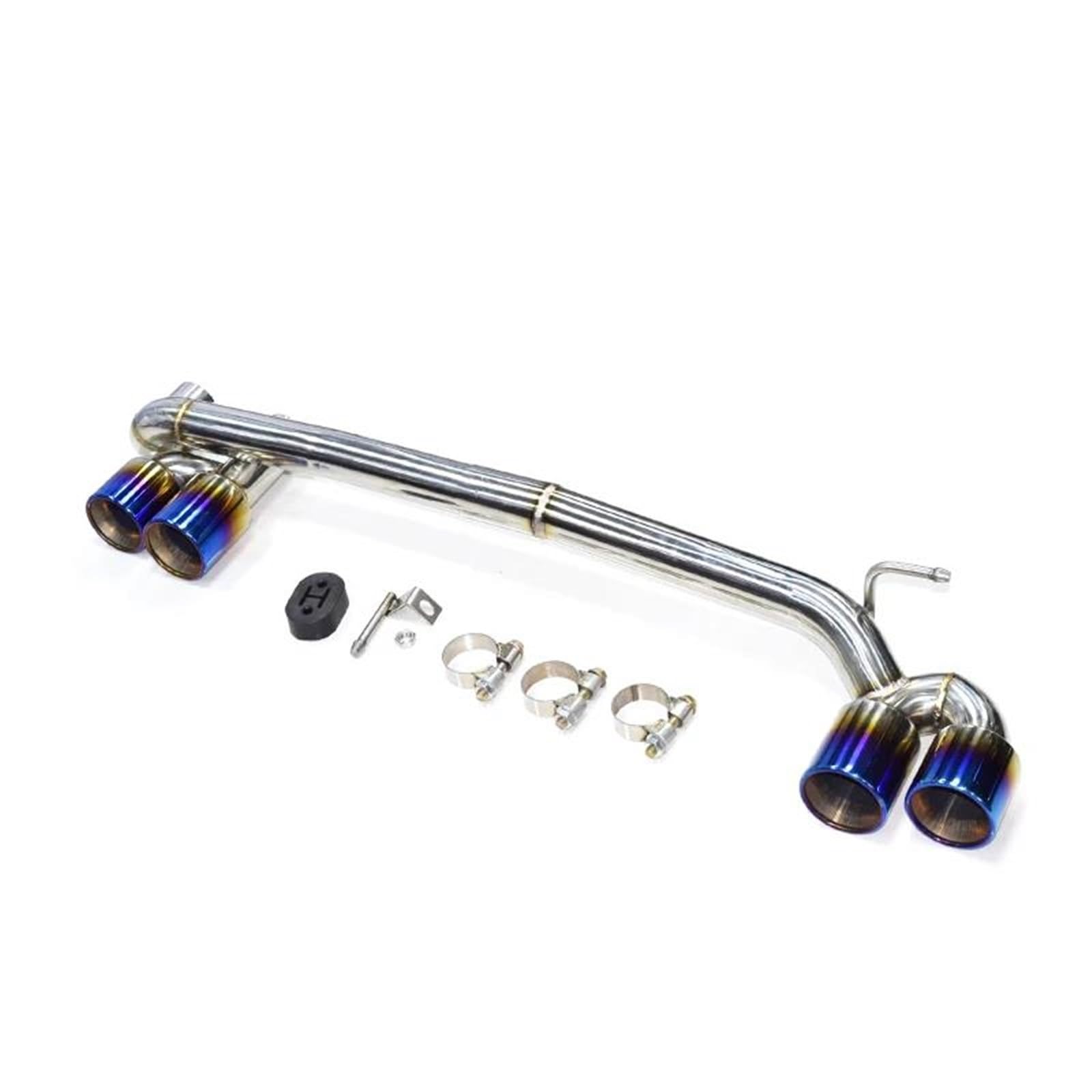 Endrohrblenden Quad 304 Edelstahl Auto Auspuffblende Für F30 F31 320i 330i B48 Auspuffanlage Düse Schalldämpfer Spitze Taipipe Auspuff Endrohr(Blue 48mm) von DZSNBMSHD