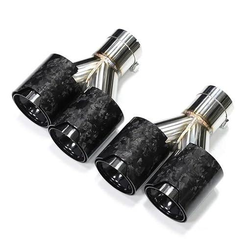 Endrohrblenden Quad-Auspuffblende Y-Form Doppelschalldämpfer-Endstücke Universell Geschmiedete Kohlefaser Universalauspuff Auspuff Endrohr(Carbon B) von DZSNBMSHD