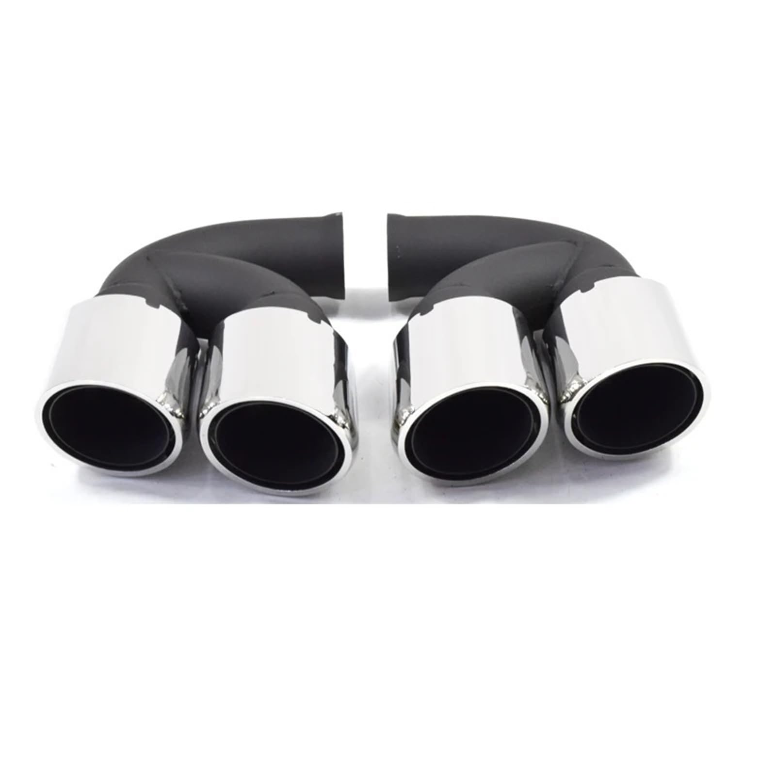 Endrohrblenden Quad-Auto-Auspuffblende Für Cayenne Für 958 2011-2014 304 Edelstahl-Schalldämpferspitze Düsen-Endrohr Auspuffanlage-Spitze Auspuff Endrohr(Silver B Short) von DZSNBMSHD