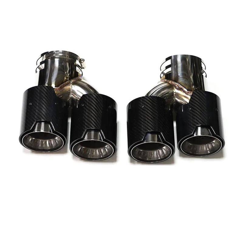 Endrohrblenden Quad Carbon Fiber Auspuff Tipp Für G22 G23 Für M440i 2021 2022 Dual Auspuffrohr Schalldämpfer Spitze Auspuff System Düse Endrohr Auspuff Endrohr(Carbon look N) von DZSNBMSHD