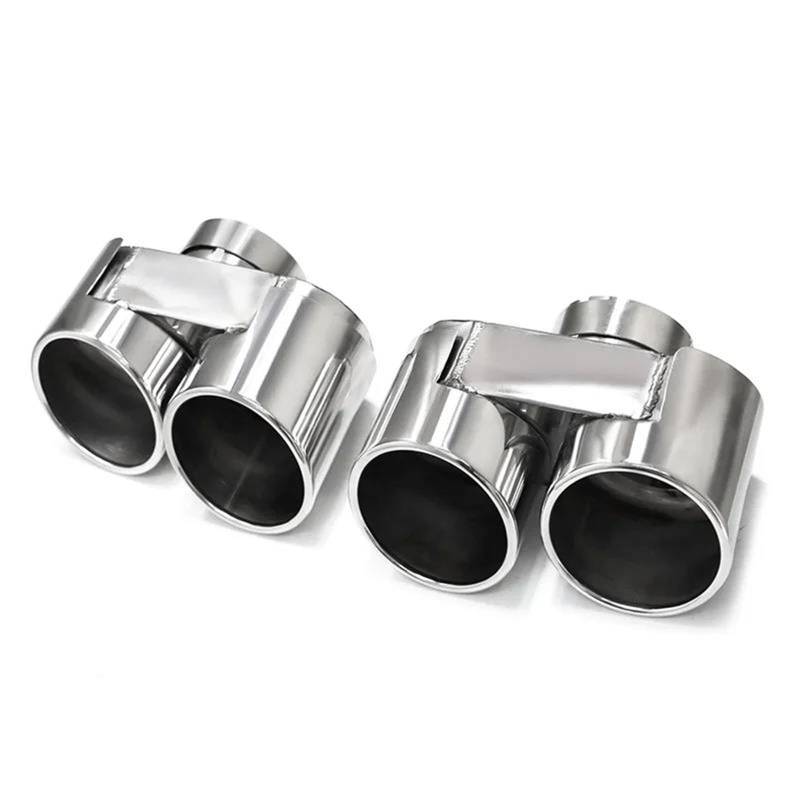 Endrohrblenden Quad Carbon Fiber Auspuff Tipp Für G22 G26 420i 430i 425i Schalldämpfer Spitze Auspuffrohr Düse Auspuff System 2.5'' Zoll Endrohr Auspuff Endrohr(Silver B) von DZSNBMSHD