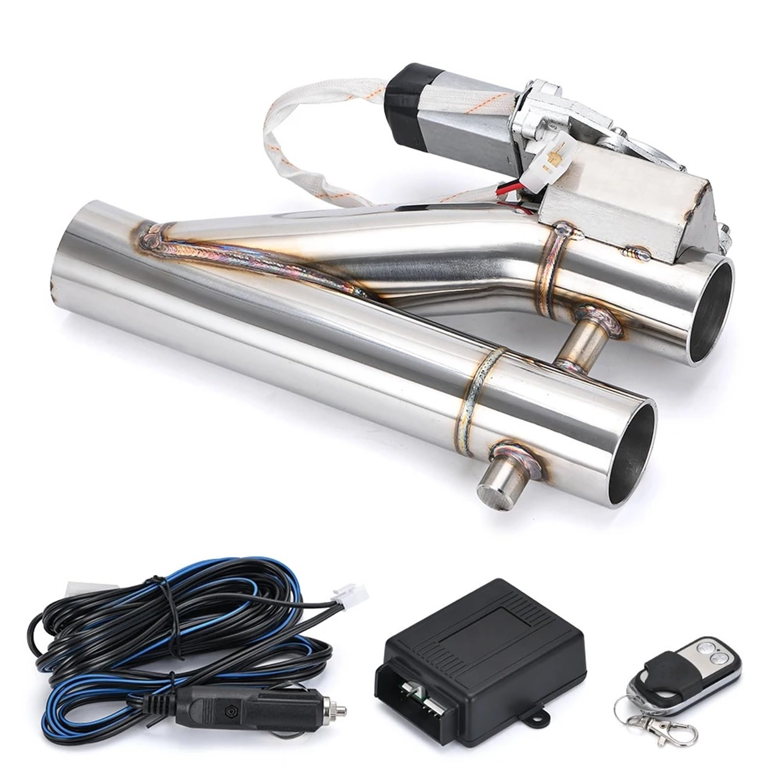 Endrohrblenden Universal 2 "2,25" 2,5 "3" Doppelventil Elektrisches Auspuff-Abschaltventil Auspuffrohr Schalldämpfer Kit Mit Drahtloser Fernbedienung Auspuff Endrohr(2 Inch) von DZSNBMSHD