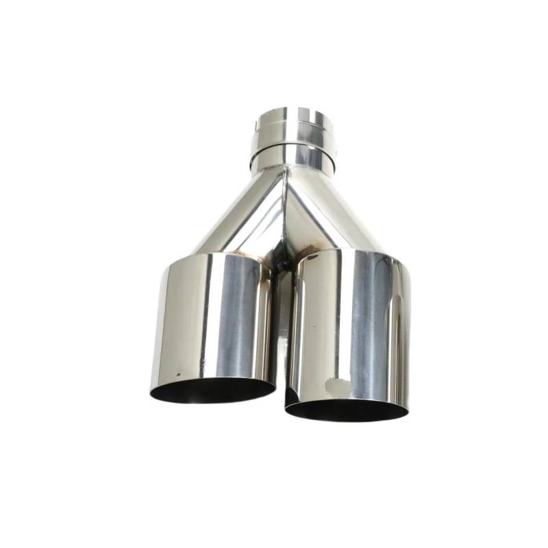 Endrohrblenden Universal-Doppelauspuffspitzen Edelstahl-Auspuffsystem-Upgrade Beliebtes Auto-Schalldämpfer-Endrohr Doppeldüse Auspuff Endrohr(Left 63-101mm) von DZSNBMSHD