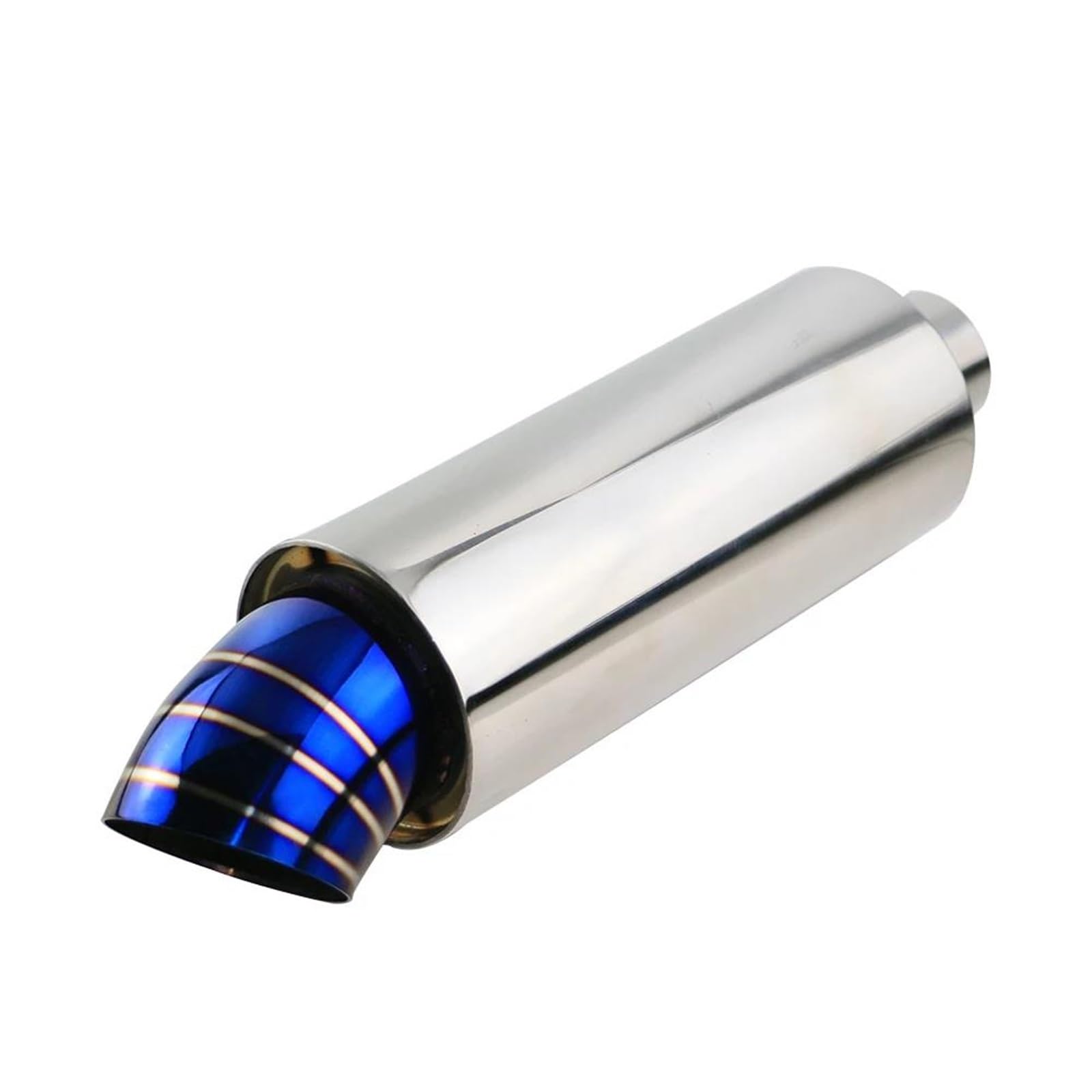 Endrohrblenden Universal Polishied Auto Auspuff Race Schalldämpfer 2/2,5 Einlass Auspuff Blau Endrohre Schalldämpfer Auf Dem Auto Auspuff Endrohr(Silver C) von DZSNBMSHD