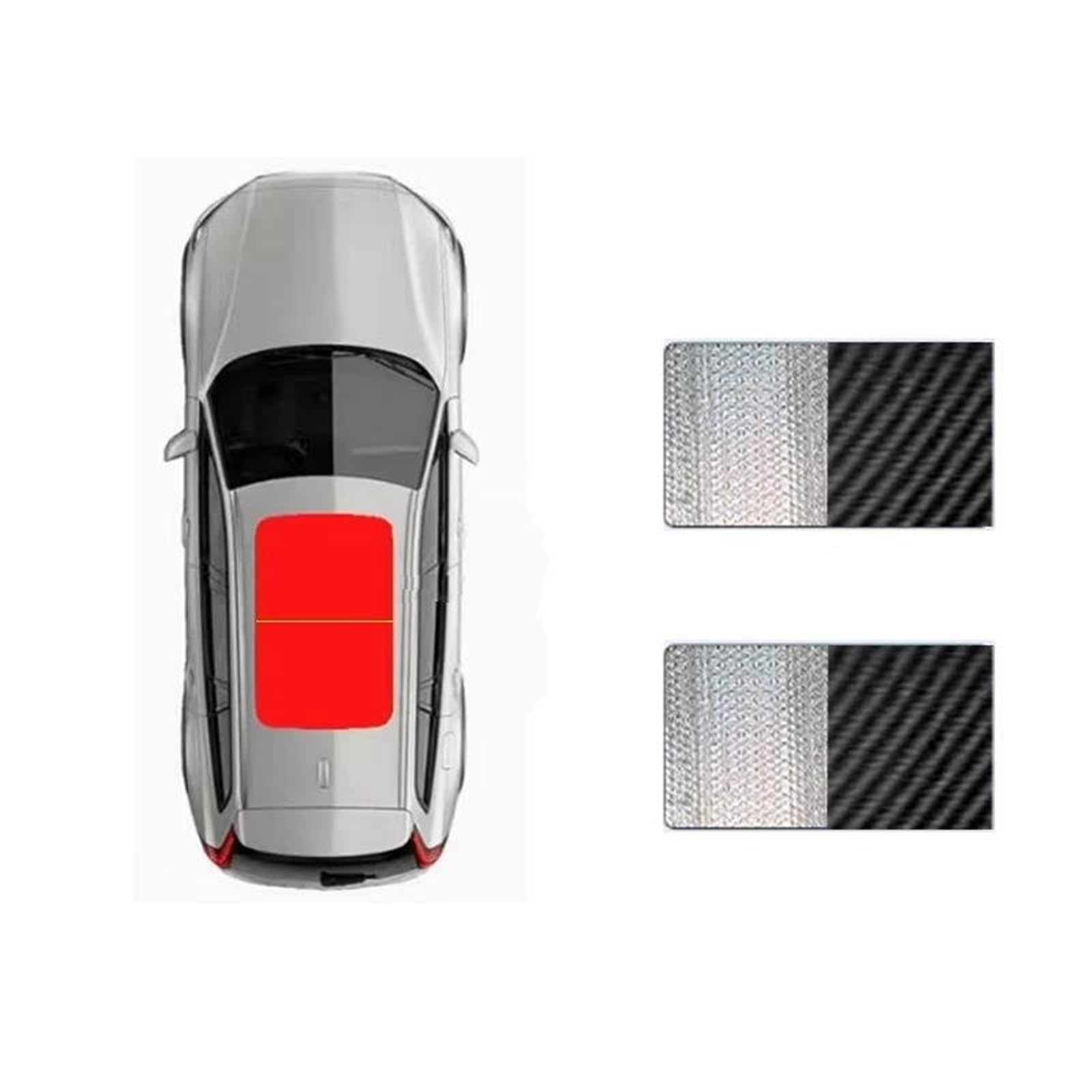 Für Toyota Für RAV4 XA50 2020 2021 2022 2023 MK5 Auto Schiebedach Sonnenschirm Wärmedämmung Sonnenschutz Kühlung Auto-Sonnenschutz(Silber schwarz) von DZSQEGBX