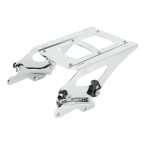 Gepäckträger hinten 4 Punkt Docking Hardware Kit Gepäck Rack Für Für Touring Electra Für Glide Road Für König Ultra 2014-2024 2019 Motorrad Hinten Gepäckträger(Chome) von DZSQEGBX