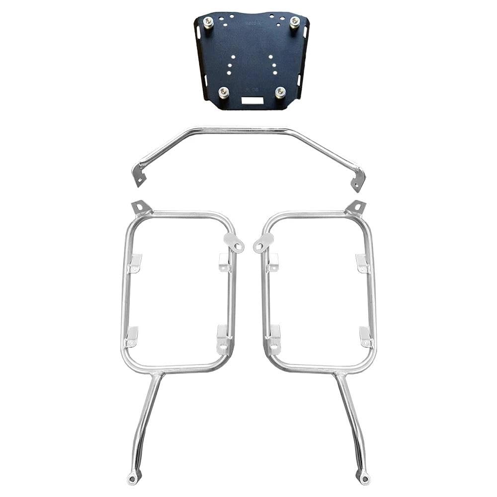 Gepäckträger hinten Edelstahl Gepäck Rack Für 800 MT Für Sport 2021 2022 Motorrad Aluminium Box Top Case Sattel Pannier Halterung Halter Motorrad Hinten Gepäckträger(Silver One Set) von DZSQEGBX