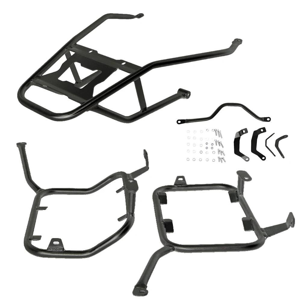 Gepäckträger hinten Edelstahl Hinten Gepäck Rack Für XADV 750 2021 2022 2023 Motorrad Stamm Top Fall Sattel Packtaschen Halterung Motorrad Hinten Gepäckträger(Black One Set) von DZSQEGBX