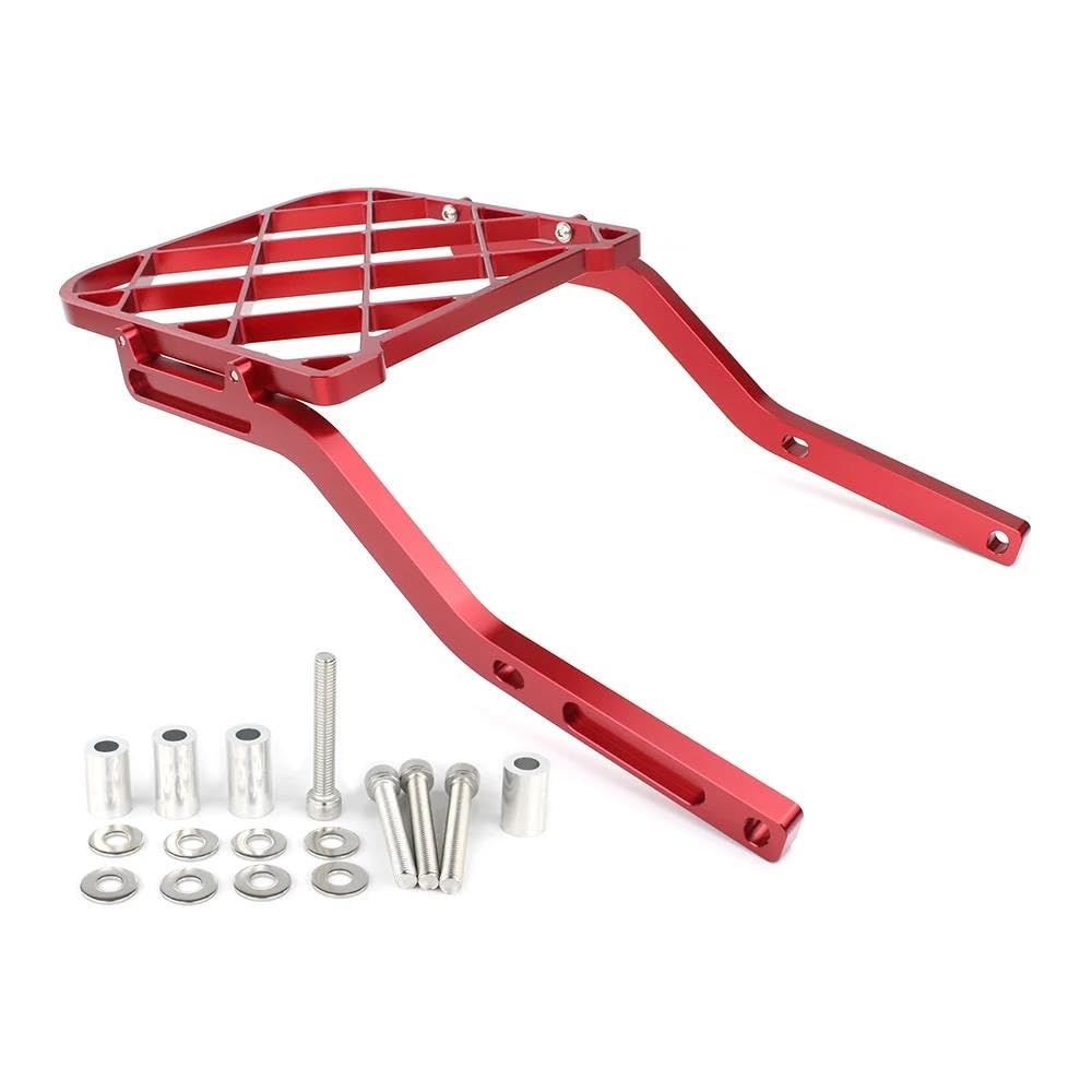 Gepäckträger hinten Für Grom 125 MSX125 2022 2023 2024 Motorrad-Hintergepäckträger Frachtaufbewahrung Hecktaschenträger Hintere Stützablage Motorrad Hinten Gepäckträger(Rot) von DZSQEGBX