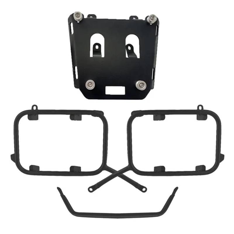 Gepäckträger hinten Für VOGE 300 DS 2022 Edelstahl Gepäckträger Motorrad Heckkoffer Pannier Satteltasche Topcase Seitenbox Satteltaschenhalterung Motorrad Hinten Gepäckträger(Black One Set) von DZSQEGBX
