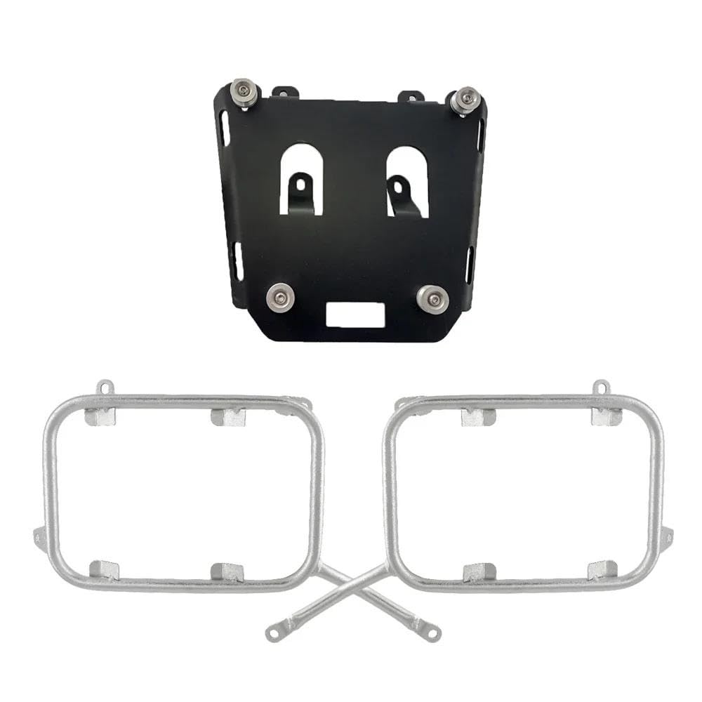 Gepäckträger hinten Für VOGE 300 DS 2022 Edelstahl Gepäckträger Motorrad Heckkoffer Pannier Satteltasche Topcase Seitenbox Satteltaschenhalterung Motorrad Hinten Gepäckträger(Silver One Set) von DZSQEGBX