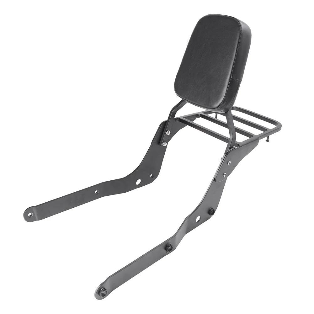Gepäckträger hinten Motorrad Hinten Passagier Sissy Bar Gepäck Rack Rückenlehne W/Leder Pad Für Schatten VT750C 2004-2012 Motorrad Hinten Gepäckträger(Schwarz) von DZSQEGBX