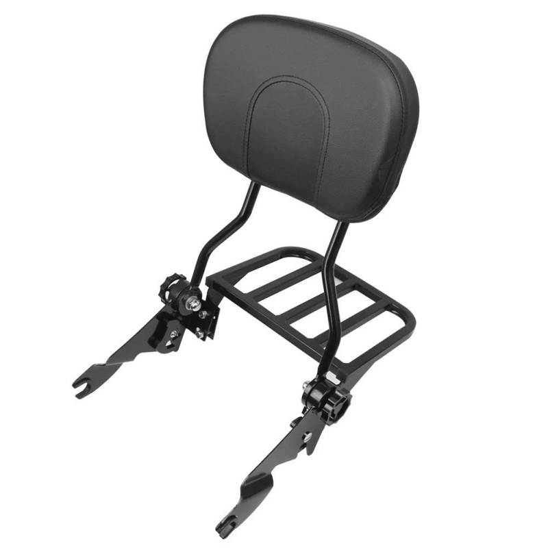 Gepäckträger hinten Motorrad Schwarz Hinten Rückenlehne Sissy Bar Gepäckträger Für Touring CVO Für Road King Für Street Electra Für Road Glide 2009-2022 2010 Motorrad Hinten Gepäckträger von DZSQEGBX