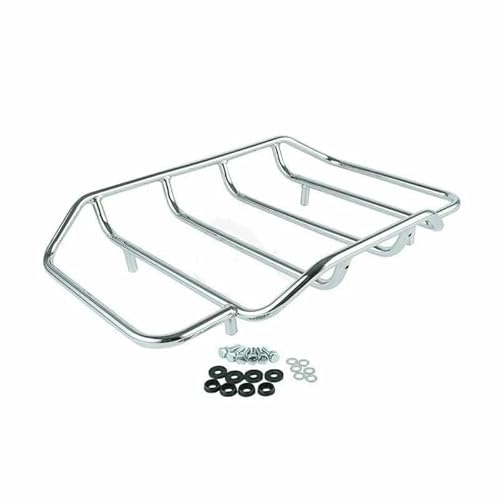 Gepäckträger hinten Motorrad-Tourenpaket Kofferraumgepäckträger Für Touring Für Road King Für Street Glide Für Classic Special Street Für Road Glide Ab 1984 Motorrad Hinten Gepäckträger(Chrome) von DZSQEGBX