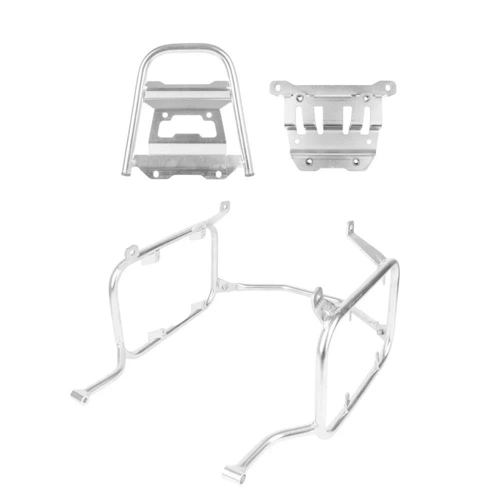 Gepäckträger hinten Packtaschen Top Case Gepäckträger Für XL750 Für Transalp XL 750 2023 2024 Motorrad Satteltasche Edelstahlhalterung Motorrad Hinten Gepäckträger(Silver One Set) von DZSQEGBX