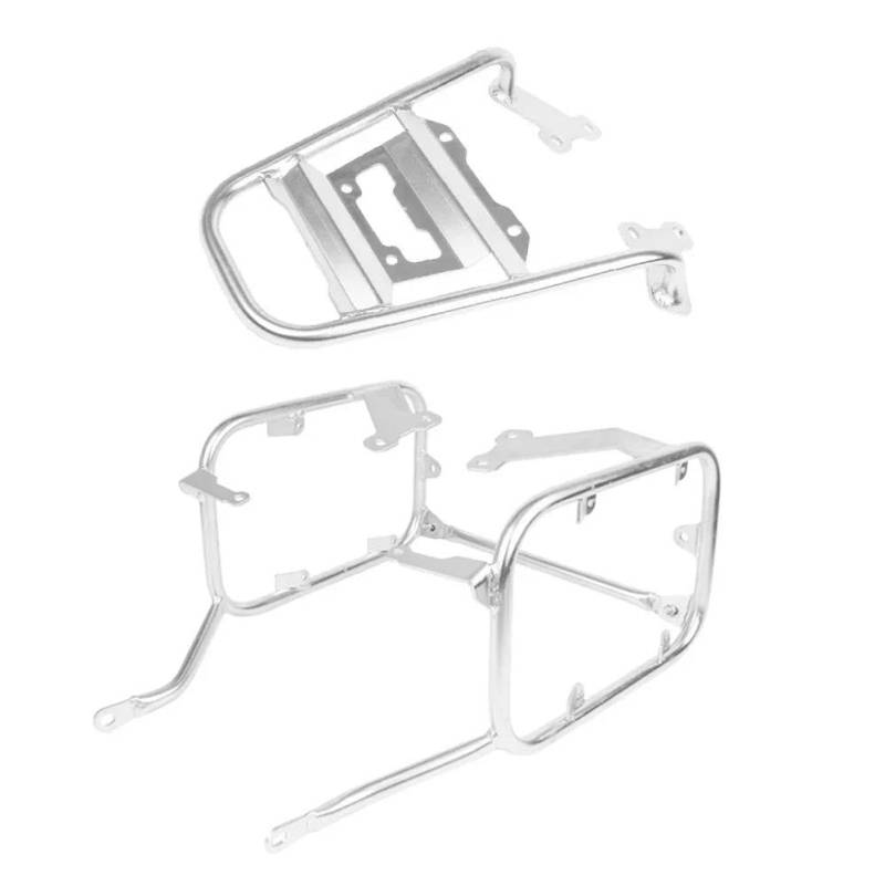 Gepäckträger hinten Top Case Packtaschen Gepäckträger Für NX400 2023-2024 Motorrad Schwanz Box Satteltasche Sattel Tasche Edelstahl Halterung Motorrad Hinten Gepäckträger(Silver One Set) von DZSQEGBX