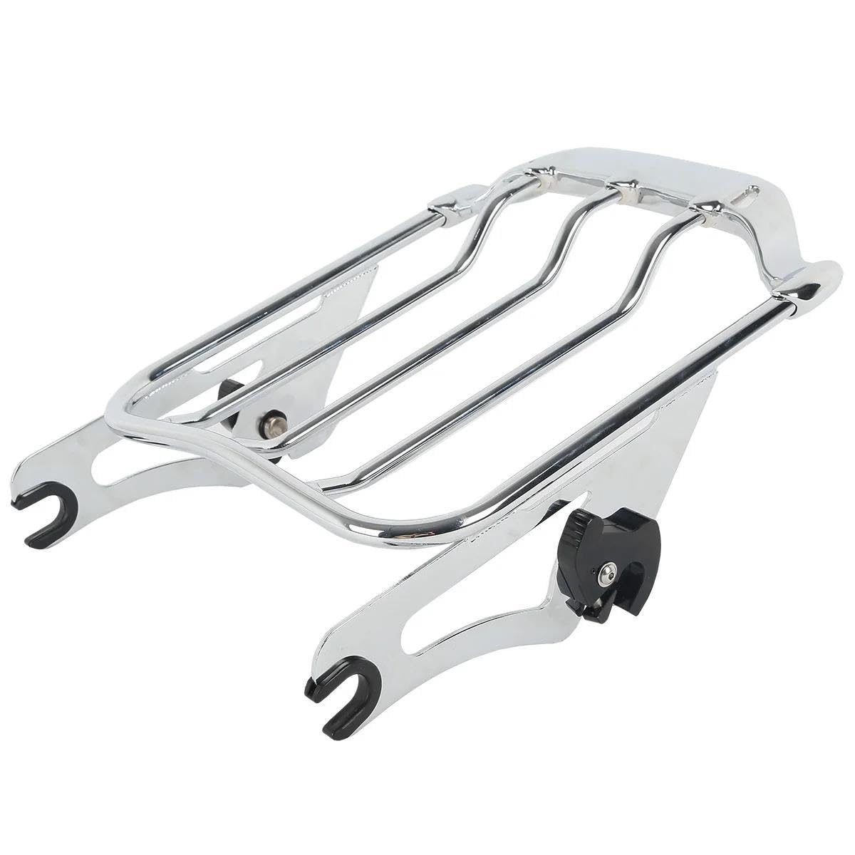 Gepäckträger hinten Zwei Up Gepäck Rack Für Für Touring Für Street Glide Für Electra Glide Für Road Glide Für Road King 2009-2023 Motorrad Hinten Gepäckträger(Chrome) von DZSQEGBX
