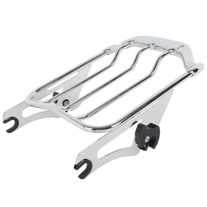 Gepäckträger hinten Zwei Up Gepäck Rack Für Für Touring Für Street Glide Für Electra Glide Für Road Glide Für Road King 2009-2023 Motorrad Hinten Gepäckträger(Chrome) von DZSQEGBX