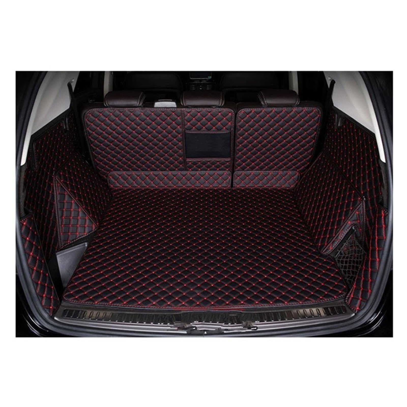 Kofferraummatte Auto Custom Car Stamm Matten Für Cadillac Für Escalade Für K2XL 2015-2020 Auto Cargo-Liner Pads Auto Boot Teppich Fußmatten Kofferraum(B Black Red) von DZSQQGSDSF
