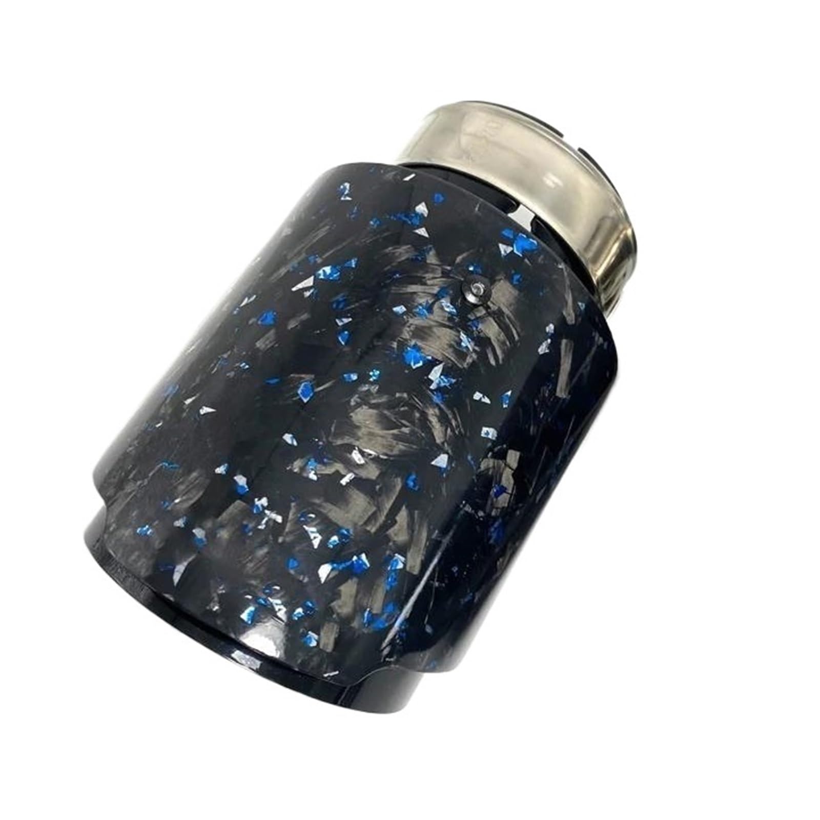 Auspuffrohr 1 Stück Universal Glossy Blue Forge Carbon Fiber + Schwarz Edelstahl Auto Schalldämpfer Spitze Auspuffrohr Düse Dekoration Endrohr(63MM IN-89MM OUT) von DZSQTGJKIO