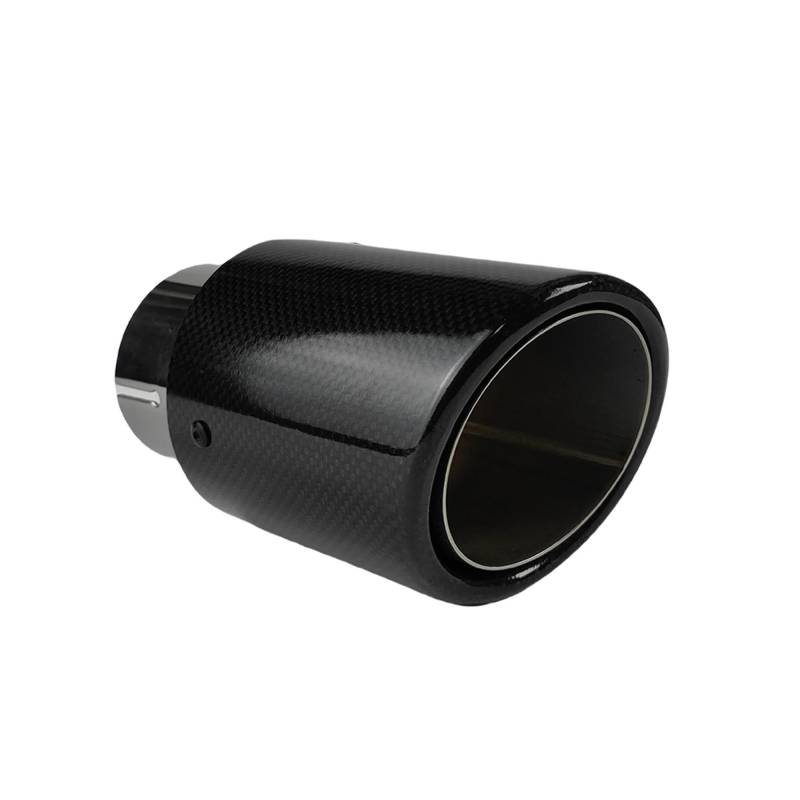 Auspuffrohr Universal Glossy Carbon Fiber Auto Schalldämpfer Spitze Auspuffrohr Düse Crimpen Edelstahl Silber Auto Zubehör Endrohr(76.2mm-101mm) von DZSQTGJKIO