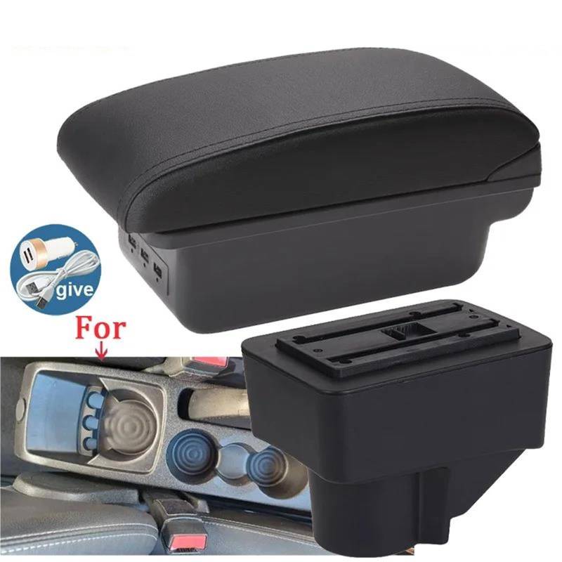 Mittelarmlehne Armlehne Auto Aufbewahrungsbox Für Ford Für Fiesta 3 2011-2018 Auto Armlehne Box Zubehör PU Leder Aufbewahrungskonsole(Style B2) von DZSQWETYU