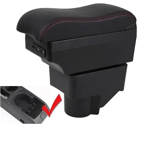 Mittelarmlehne Armlehne Box Für Ford Für Fiesta Auto Leder Arm Rest Center Console Storage USB Aufbewahrungskonsole(Style B6) von DZSQWETYU