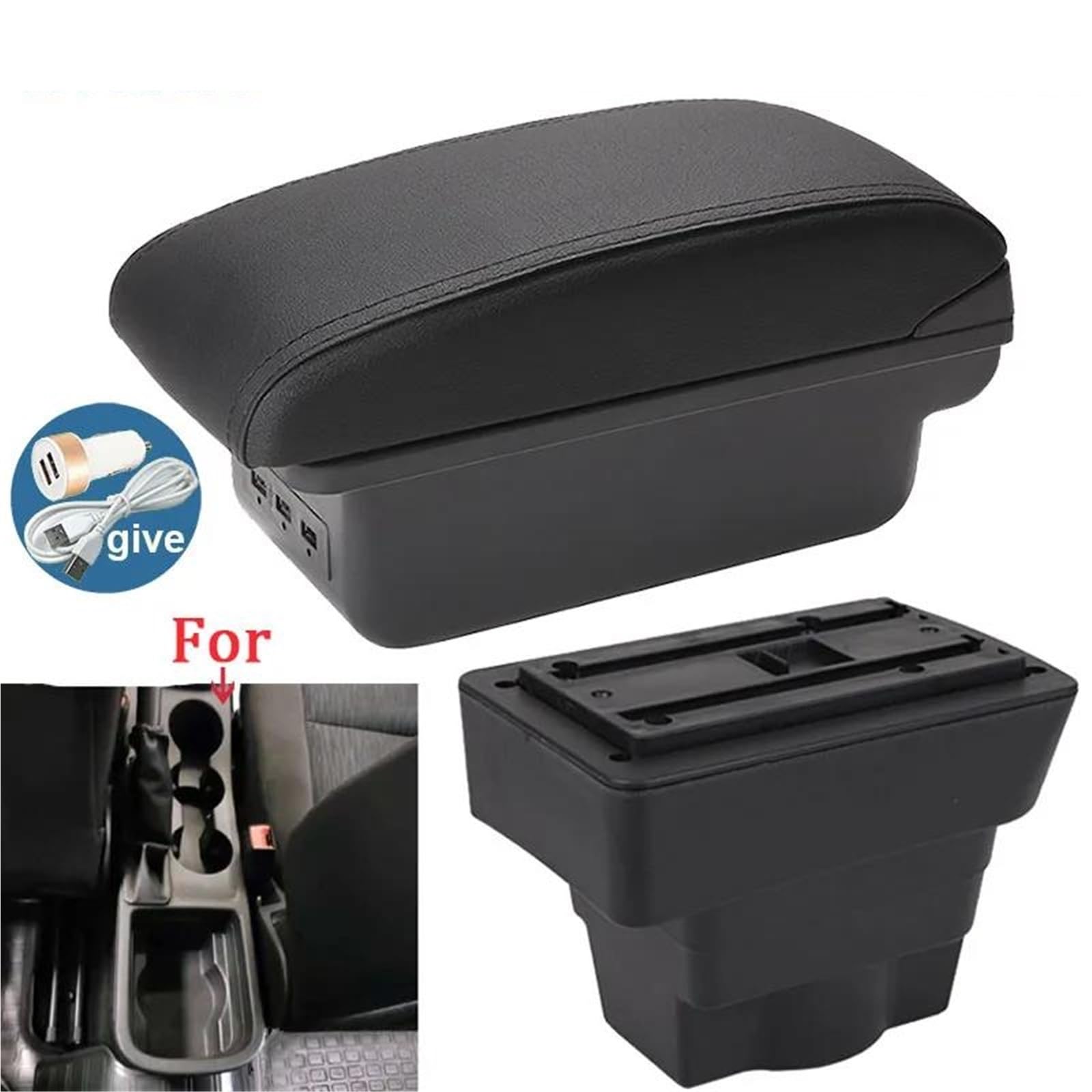 Mittelarmlehne Armlehne Box Für Opel Für Astra J Auto Armlehne Zentrum Speicher Box Innen Details Auto Zubehör USB Aufbewahrungskonsole(Style B2) von DZSQWETYU