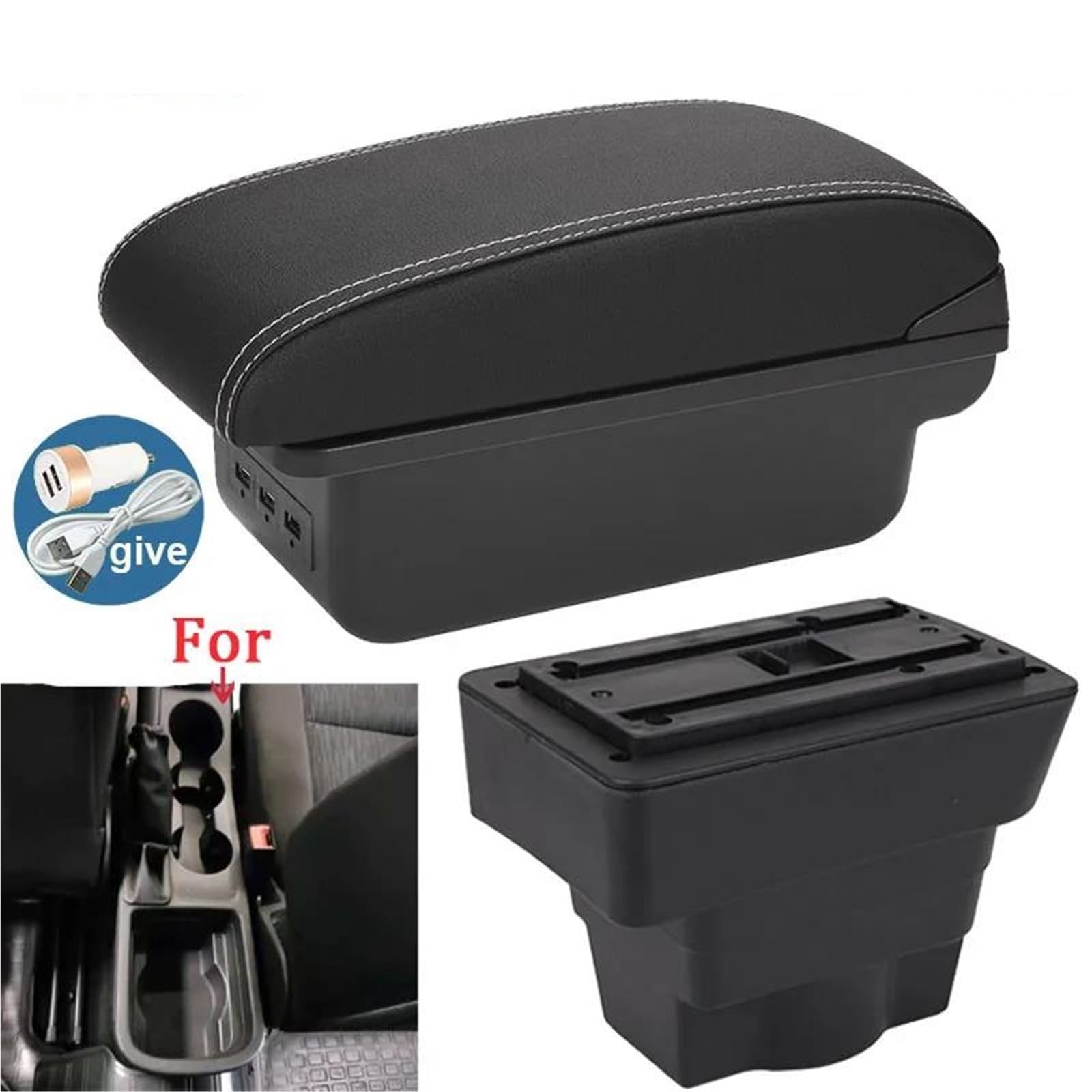 Mittelarmlehne Armlehne Box Für Opel Für Astra J Auto Armlehne Zentrum Speicher Box Innen Details Auto Zubehör USB Aufbewahrungskonsole(Style B3) von DZSQWETYU