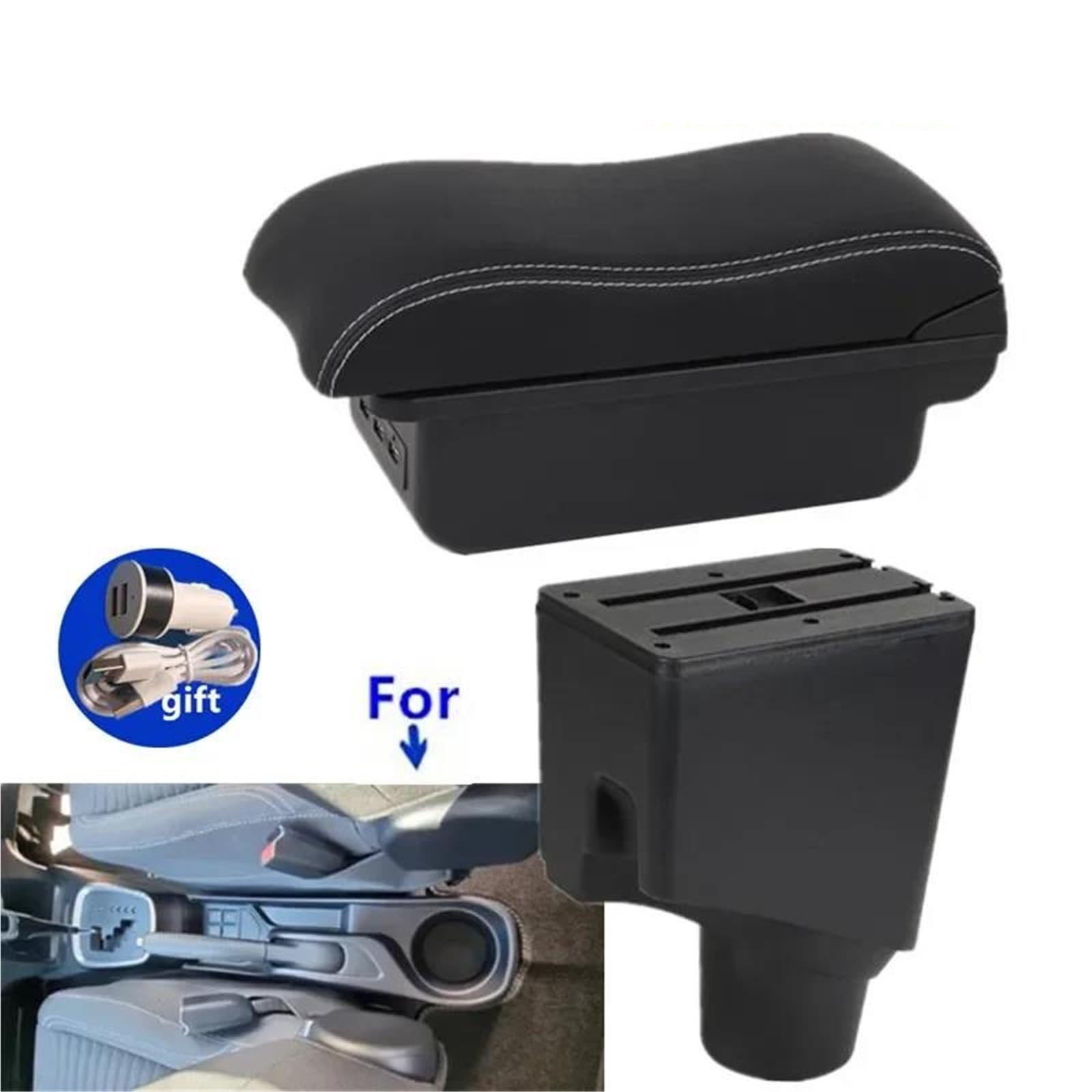 Mittelarmlehne Armlehne Box Für Toyota Für Yaris 2015-2023 Auto Armlehne Center Storage Box Innen Retrofit Teile Aufbewahrungskonsole(Style B6) von DZSQWETYU