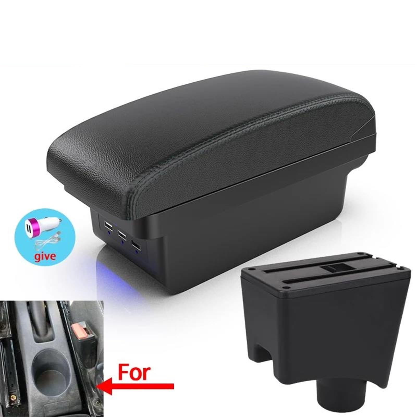Mittelarmlehne Armlehne Für Dacia Für Sandero Für Nissan Für Almera G15 Für Sandero Auto Armlehne Box Lagerung Box Aufbewahrungskonsole(Style B2) von DZSQWETYU
