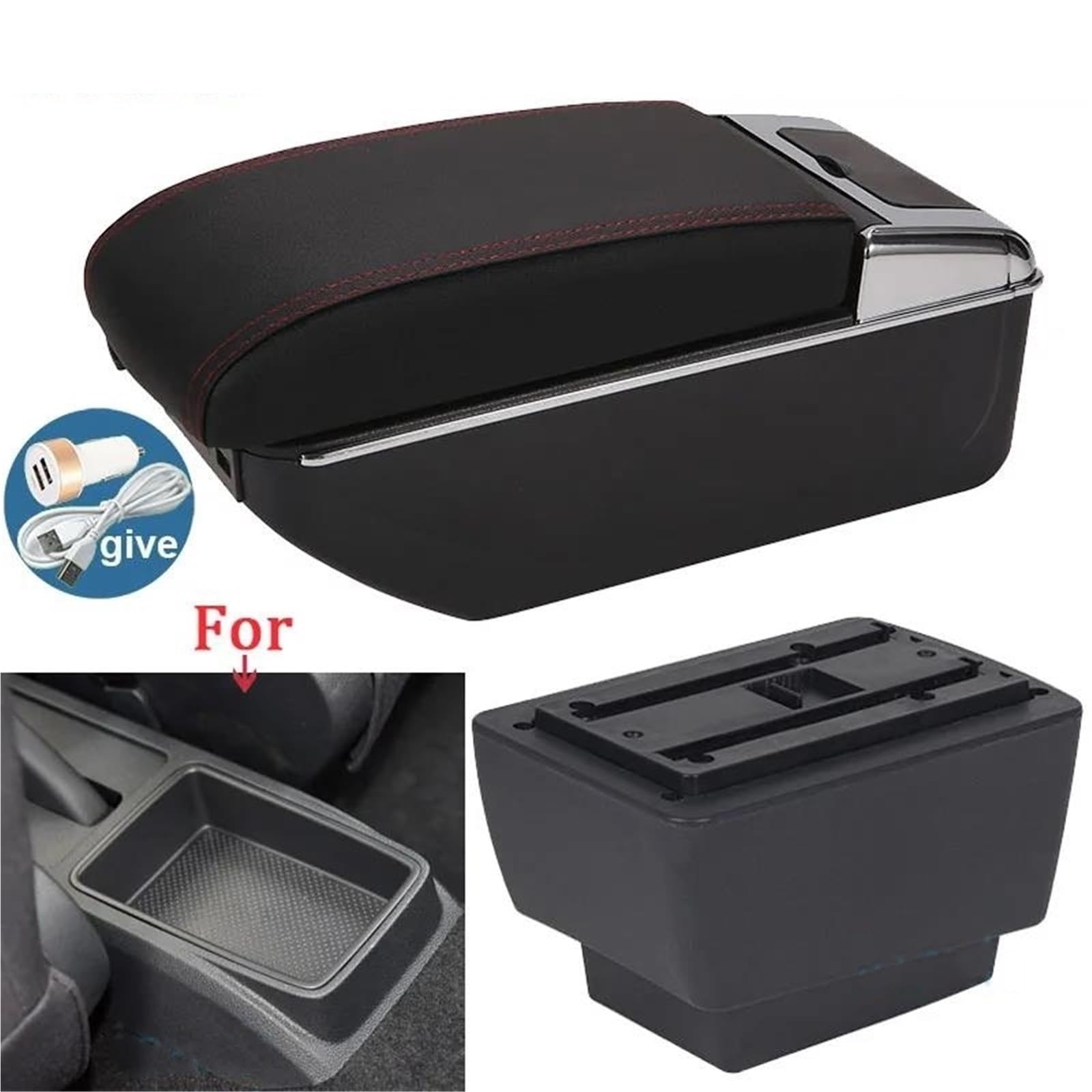 Mittelarmlehne Armlehne Für Fabia 3 III Combi 2015-2021 Auto Armlehne Box Nachrüstteile Aufbewahrungsbox Autozubehör Aufbewahrungskonsole(Style B1) von DZSQWETYU