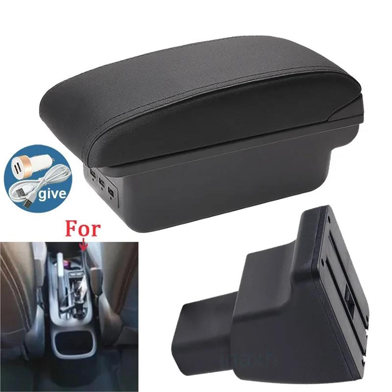 Mittelarmlehne Armlehne Für Hyundai Für I10 Auto Armlehne Box Innen Teile Nachrüstung Teile Lagerung Box Auto Zubehör Aufbewahrungskonsole(Style B2) von DZSQWETYU