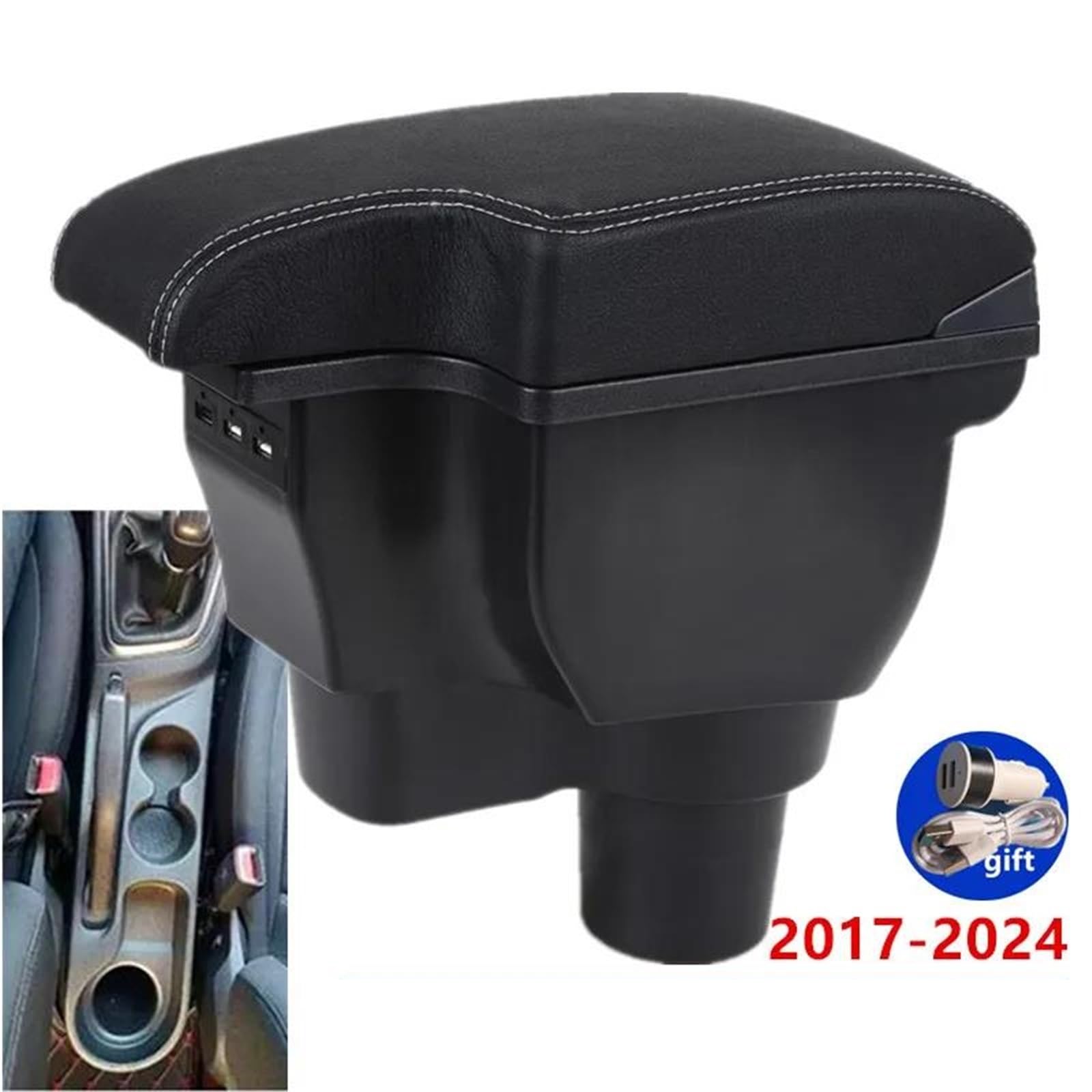 Mittelarmlehne Armlehne Für Hyundai Für Solaris 2 Für Accent Für Verna 2017-2024 Auto Armlehne Box Lagerung Box Innen Aufbewahrungskonsole(Style A3) von DZSQWETYU