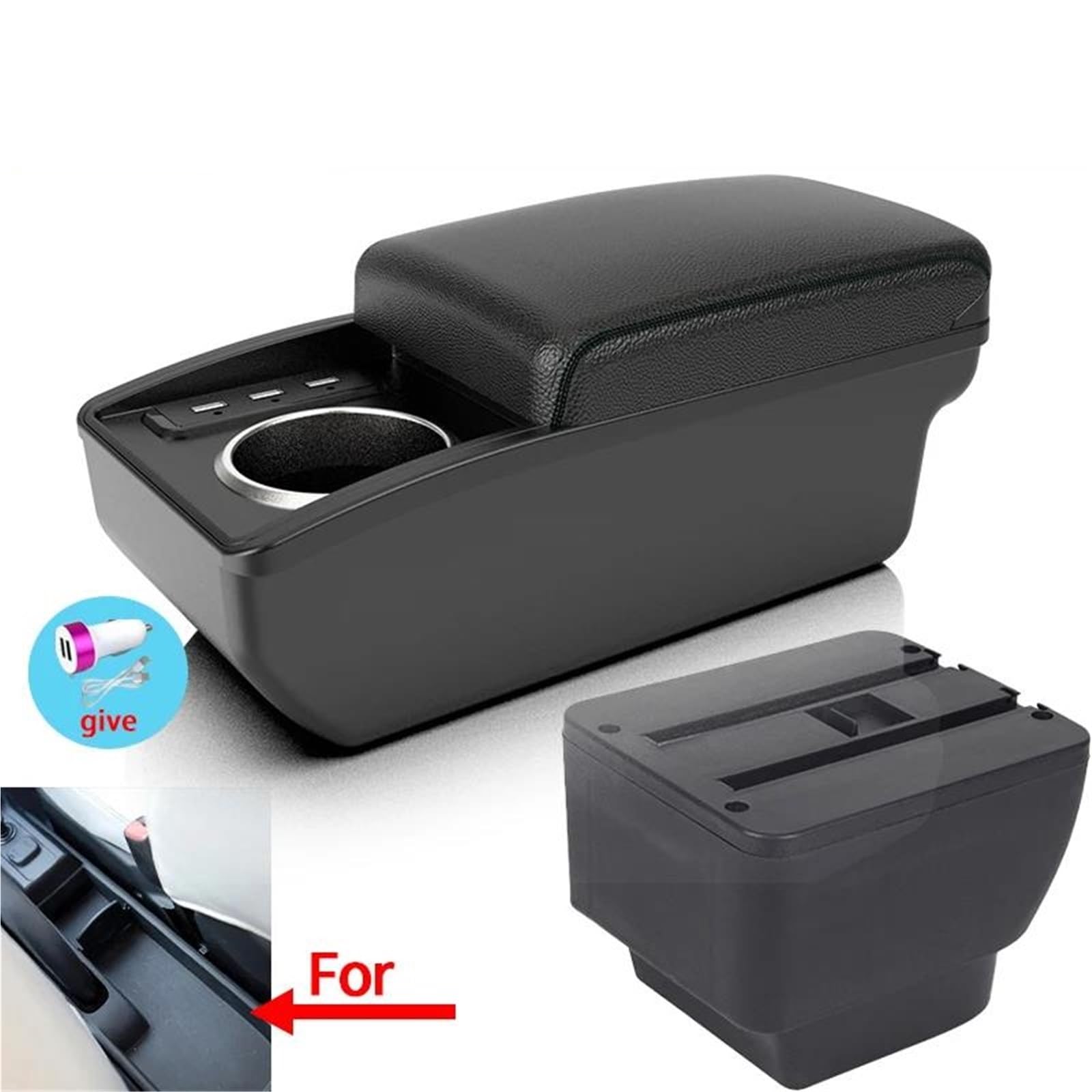 Mittelarmlehne Armlehne Für Mazda 2 Für Demio Auto Armlehne Box Nachrüstteile Aufbewahrungsbox Autozubehör Innenteile Aufbewahrungskonsole(Style B2) von DZSQWETYU