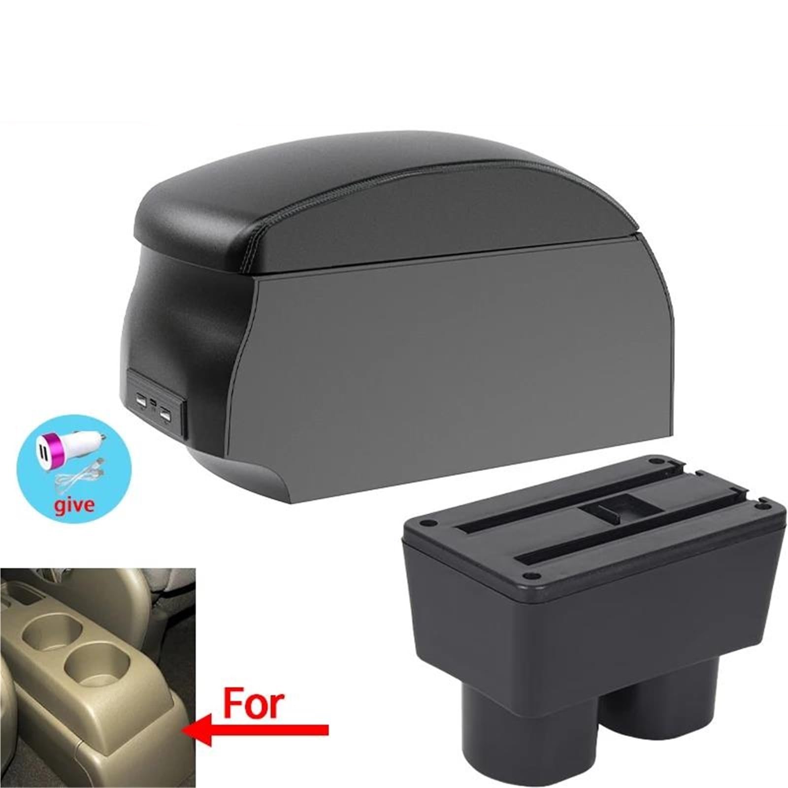 Mittelarmlehne Armlehne Für Nissan Für Sylphy Für Versa Für Tiida Für Latio Auto Armlehne Box Interior Center Storage Box Aufbewahrungskonsole(Style A2) von DZSQWETYU