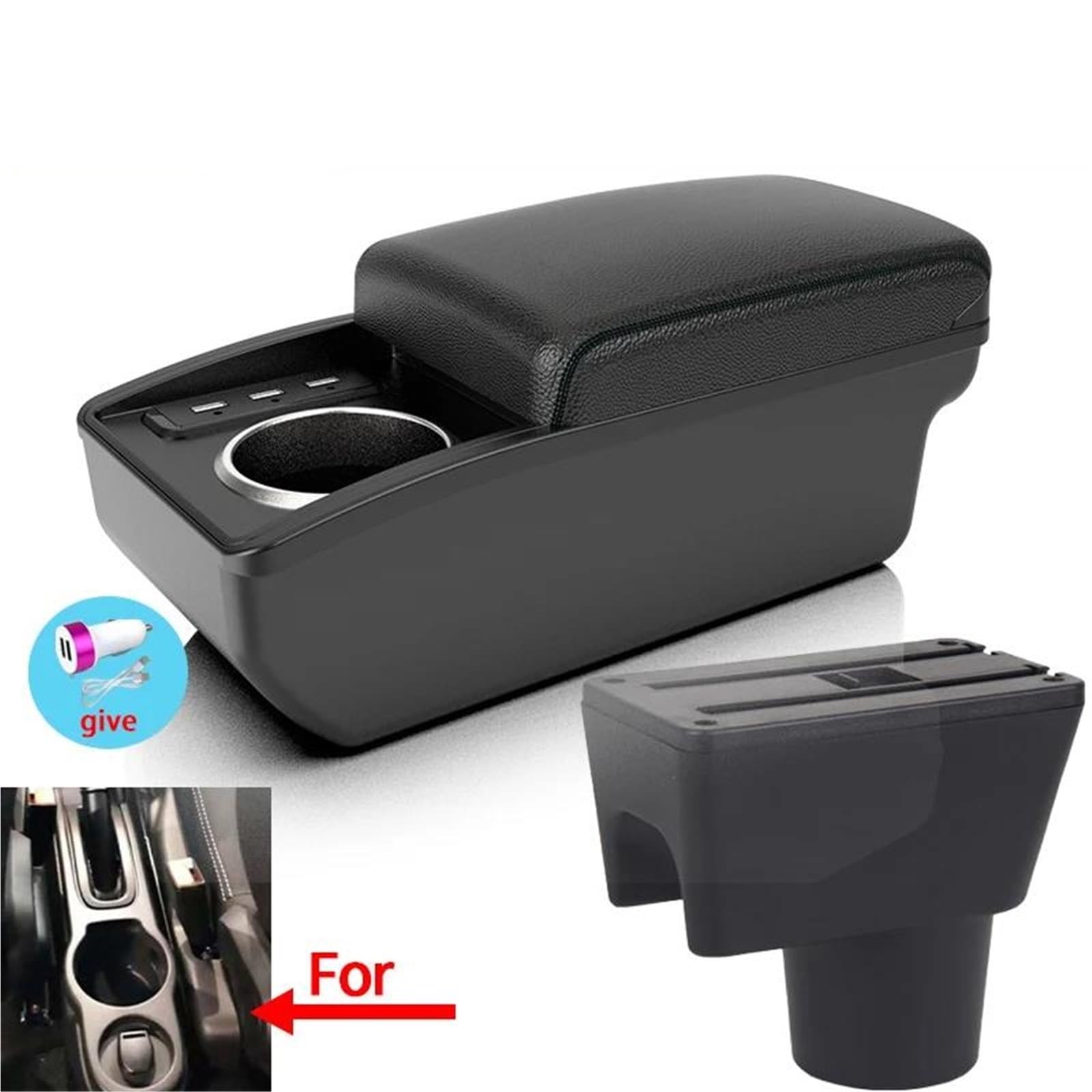 Mittelarmlehne Armlehne Für Nissan Für Terrano 3 Für Dacia Für Duster Für Oroc 2010-2018 Auto Armlehne Box Lagerung Box Teile Aufbewahrungskonsole(Style B2) von DZSQWETYU
