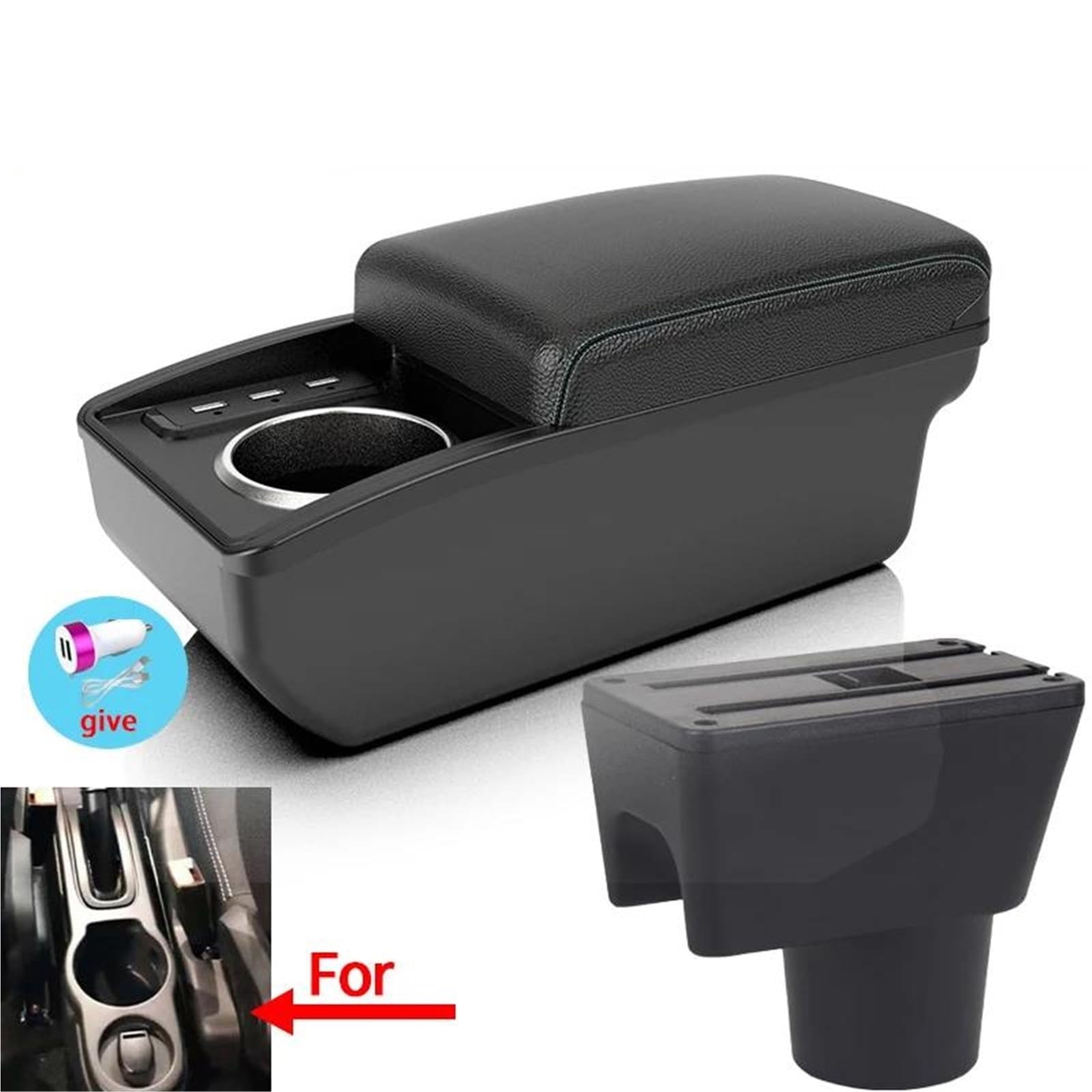 Mittelarmlehne Armlehne Für Nissan Für Terrano 3 Für Dacia Für Duster Für Oroc 2010-2018 Auto Armlehne Box Lagerung Box Teile Aufbewahrungskonsole(Style B3) von DZSQWETYU