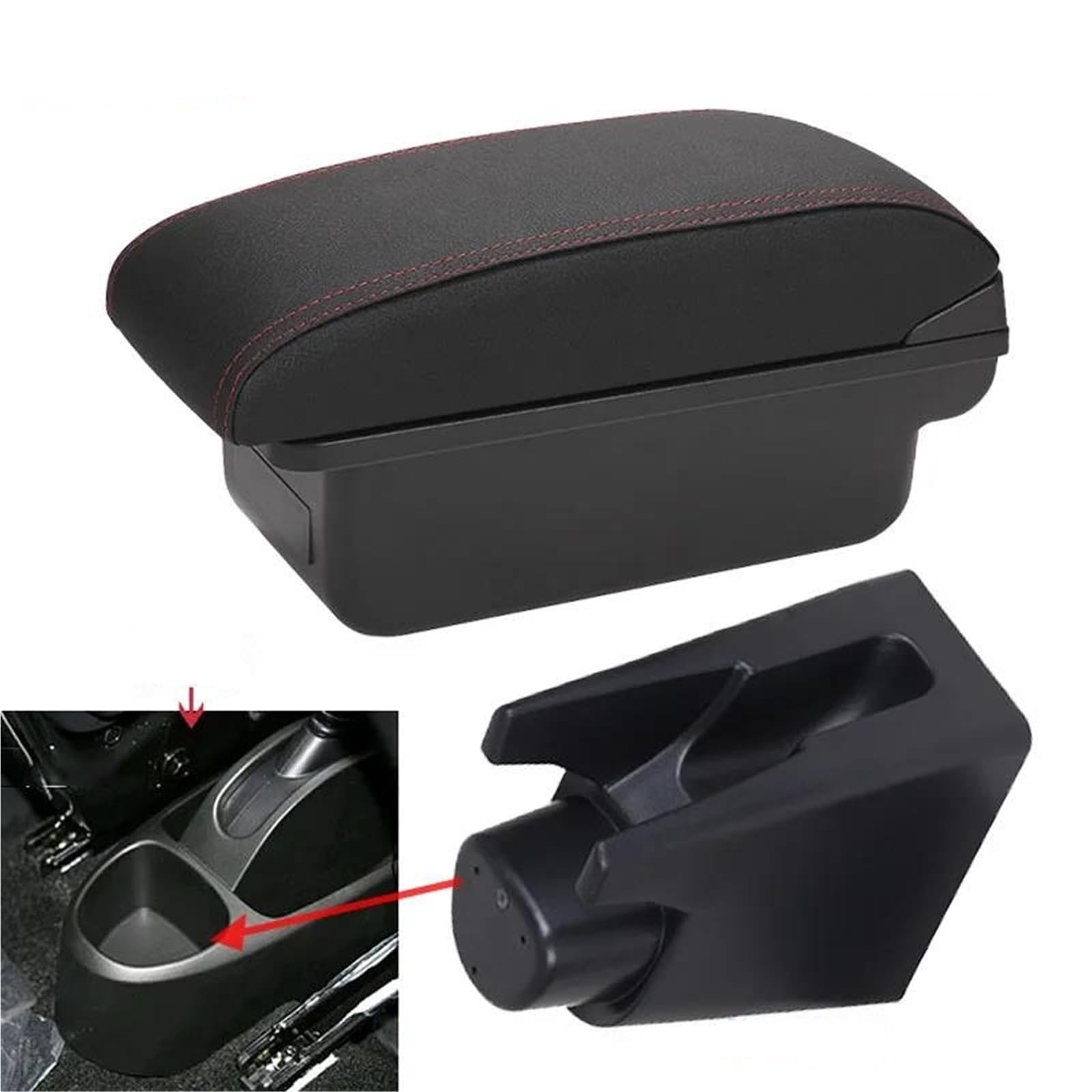 Mittelarmlehne Armlehne Für Peugeot Für 107 Für Citroen Für C1 Toyota Für Etios Für Aygo BJ Armlehnenbox Car Store Box Aufbewahrungskonsole(Style C1) von DZSQWETYU