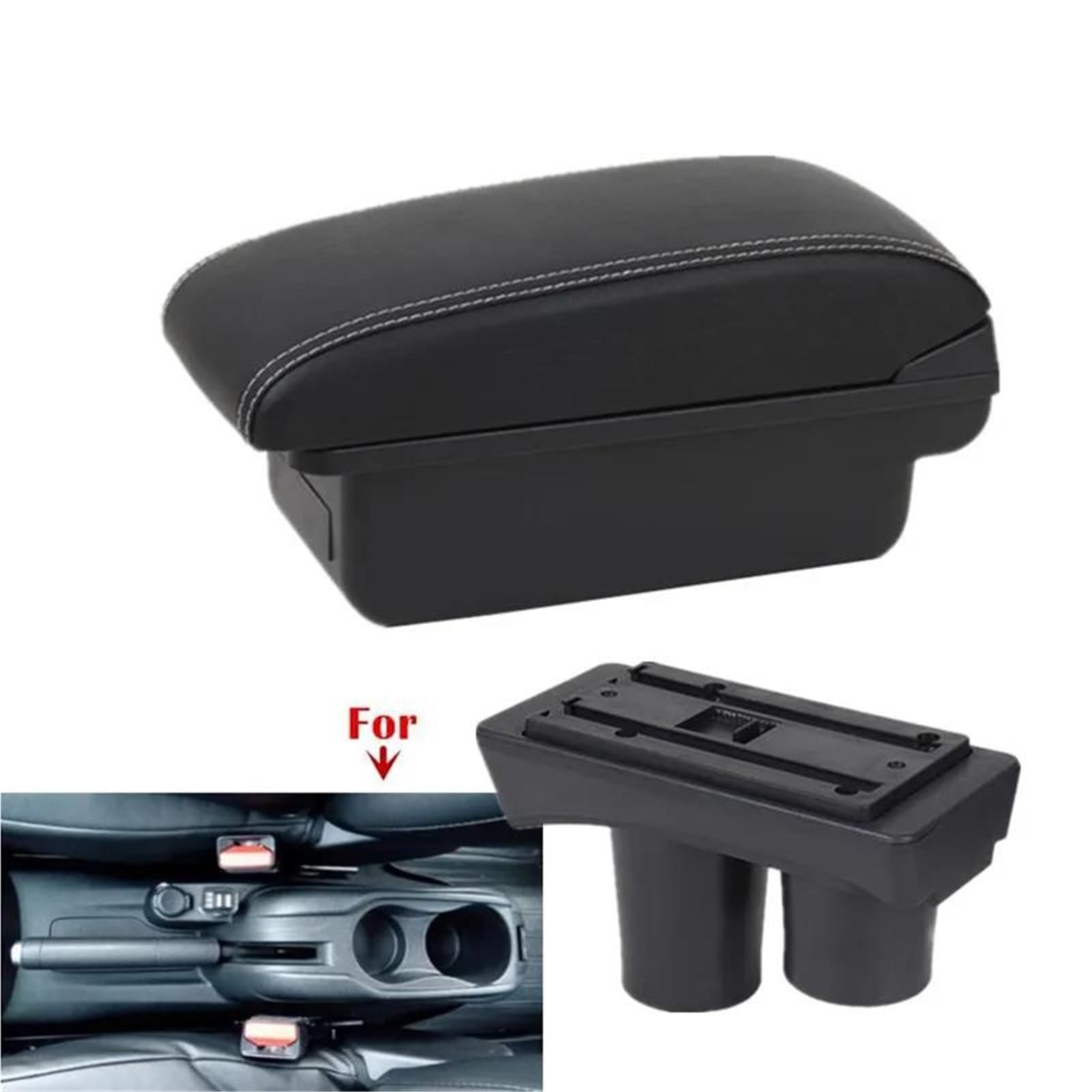 Mittelarmlehne Armlehne Für Peugeot Für 301 Für Citroen Für C-elysee Auto Armlehne Box Lagerung Box Innen Nachrüstung Aufbewahrungskonsole(Style A3) von DZSQWETYU