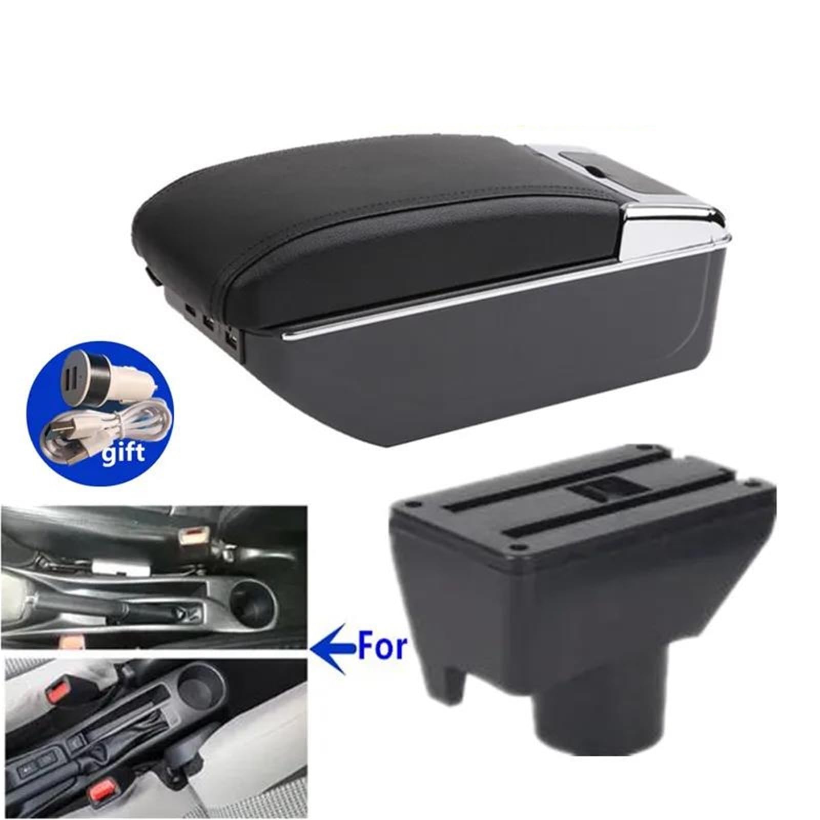 Mittelarmlehne Armlehne Für TOYOTA Für Yaris Für Vitz Auto Armlehne Box Innen Retrofit Center Storage Box Auto Zubehör Aufbewahrungskonsole(Style C1) von DZSQWETYU