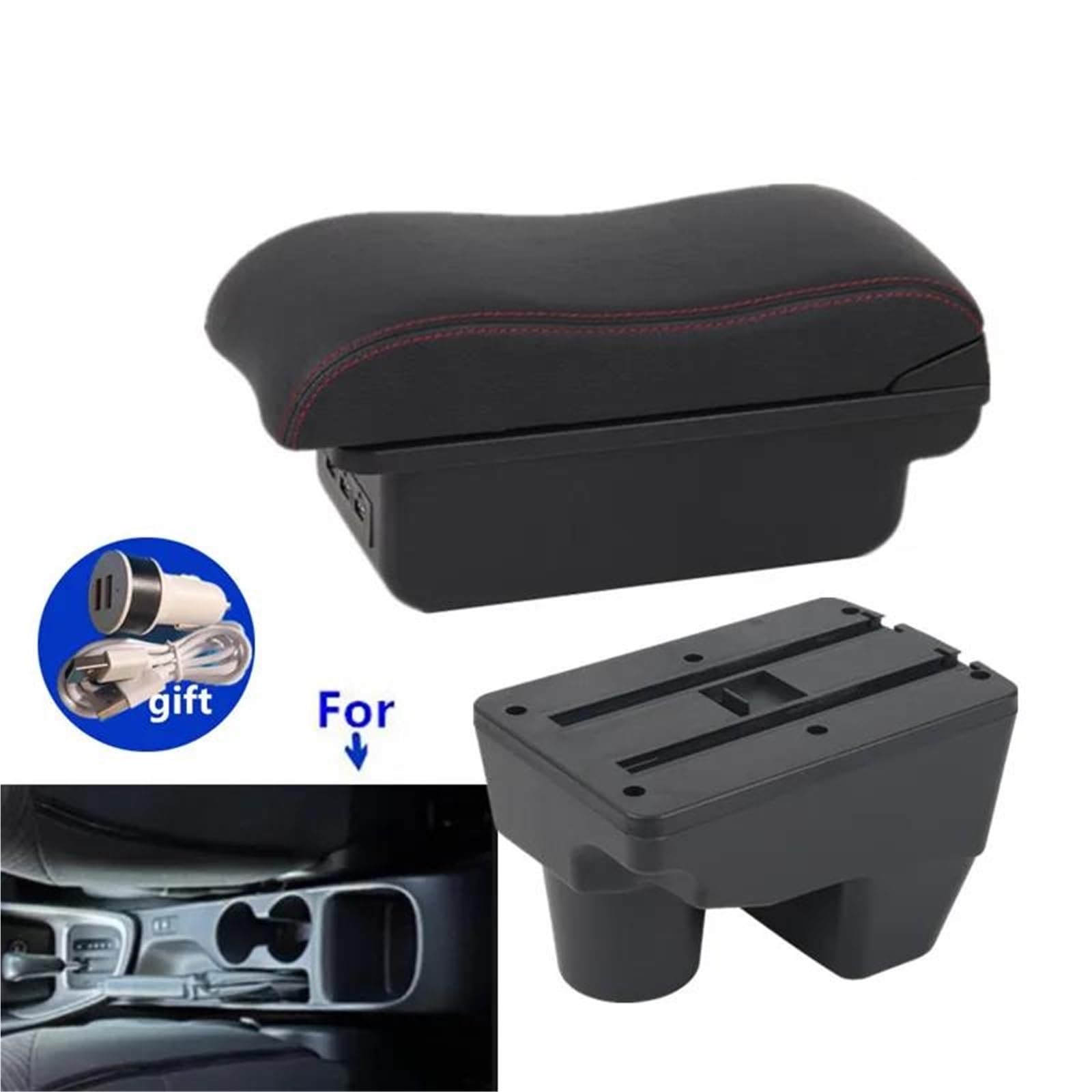 Mittelarmlehne Armlehne Für Toyota Für Yaris Für Elegant 2001-2024 Auto Armlehne Box Aufbewahrungsbox Autozubehör Aufbewahrungskonsole(Style B5) von DZSQWETYU