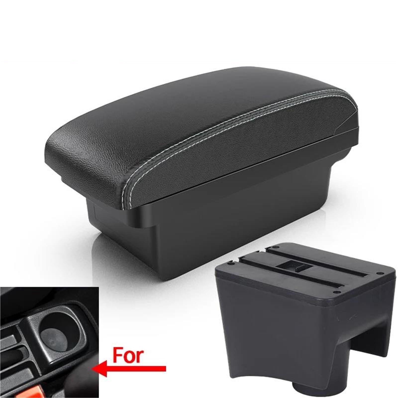 Mittelarmlehne Armlehne Für VW Für POLO Für Mk5 6R Für Vento 2010-2018 Auto Armlehne Box Lagerung Box Nachrüstung Innenraum Aufbewahrungskonsole(Style A3) von DZSQWETYU