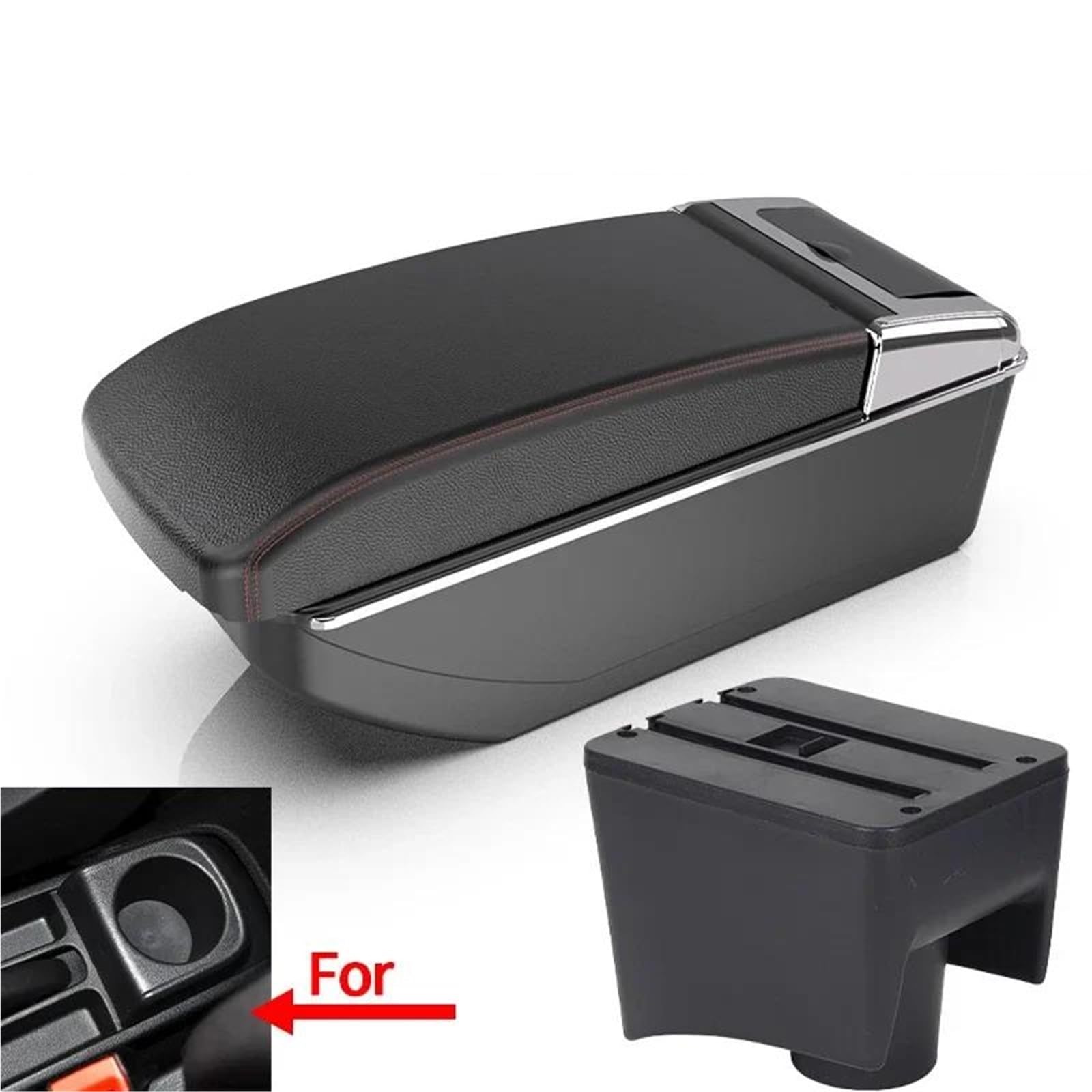 Mittelarmlehne Armlehne Für VW Für POLO Für Mk5 6R Für Vento 2012-2018 Auto Armlehne Box Innen Teile Lagerung Box USB Aufbewahrungskonsole(Style B1) von DZSQWETYU
