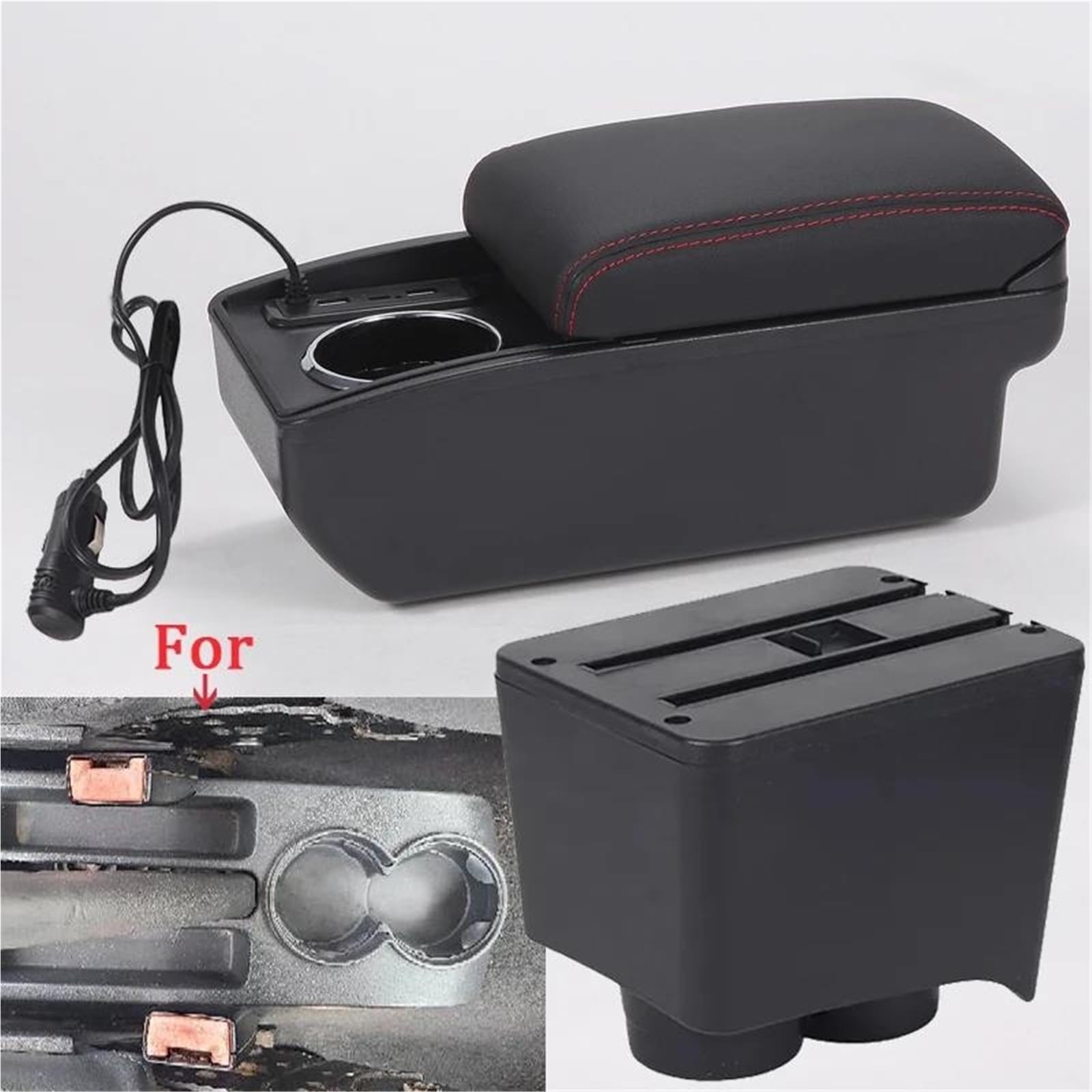 Mittelarmlehne Armlehne Für VW Für Polo Für Mk5 6R Für Vento 2012-2018 Autoarmlehne Aufbewahrungsbox Innenraum Autozubehör Aufbewahrungskonsole(Style A1) von DZSQWETYU