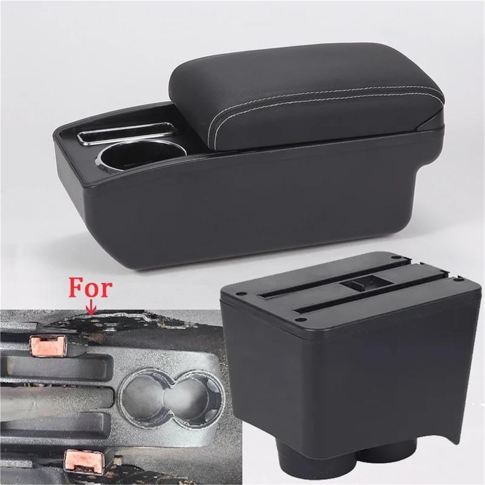 Mittelarmlehne Armlehne Für VW Für Polo Für Mk5 6R Für Vento 2012-2018 Autoarmlehne Aufbewahrungsbox Innenraum Autozubehör Aufbewahrungskonsole(Style C3) von DZSQWETYU