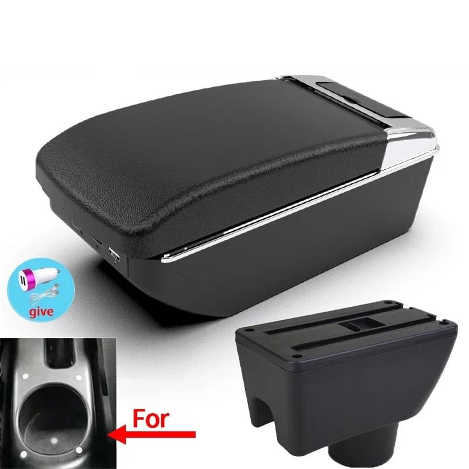 Mittelarmlehne Armlehne Storage Box Für Proton Für Viva Auto Styling USB Center Konsole Zubehör Innen Teile Auto Aufbewahrungskonsole(Style A2) von DZSQWETYU